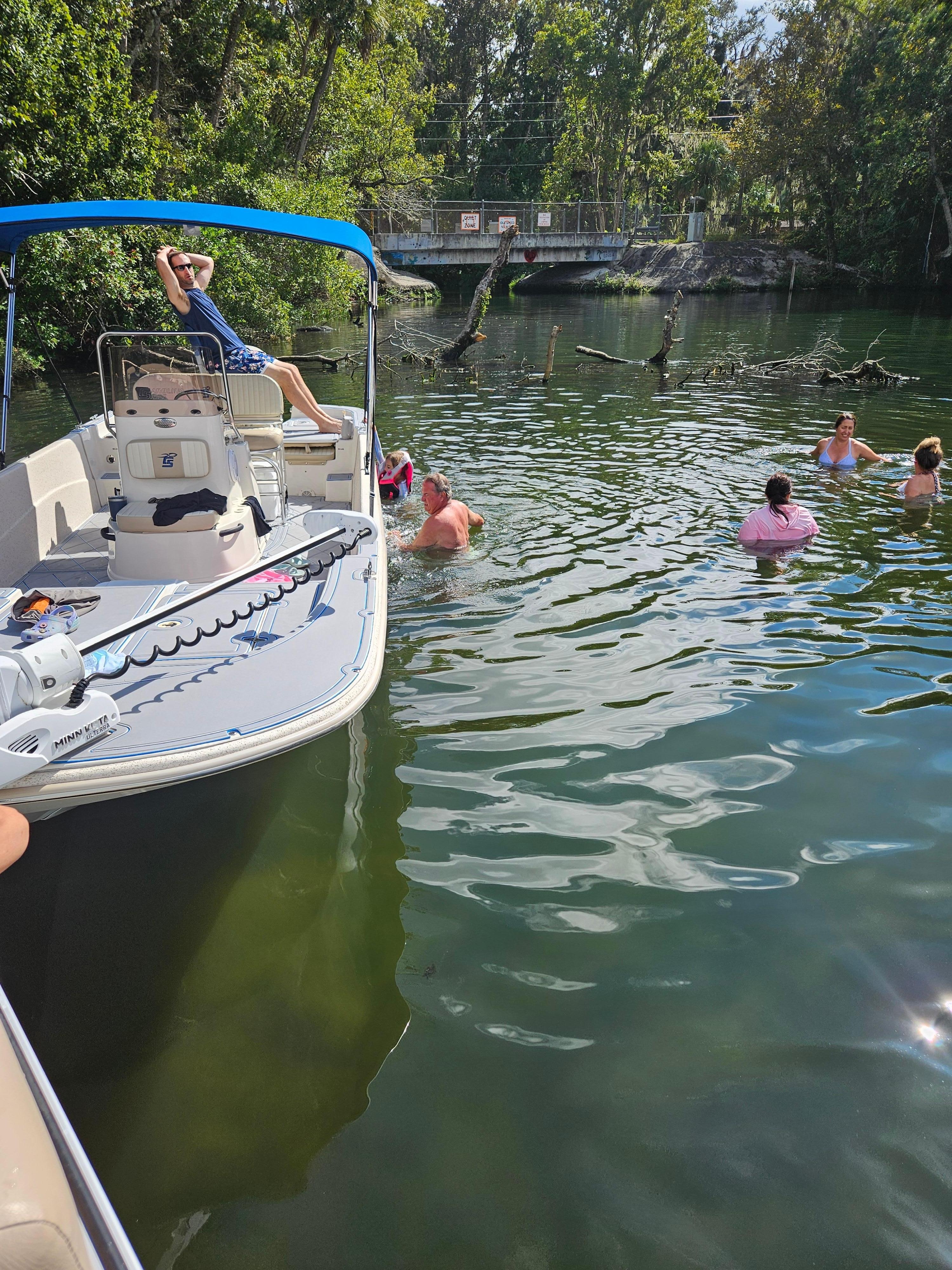 The springs. Water was great. Manatee  mama and baby swam by.