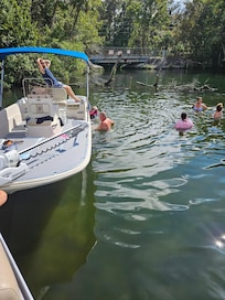 The springs. Water was great. Manatee mama and baby swam by.