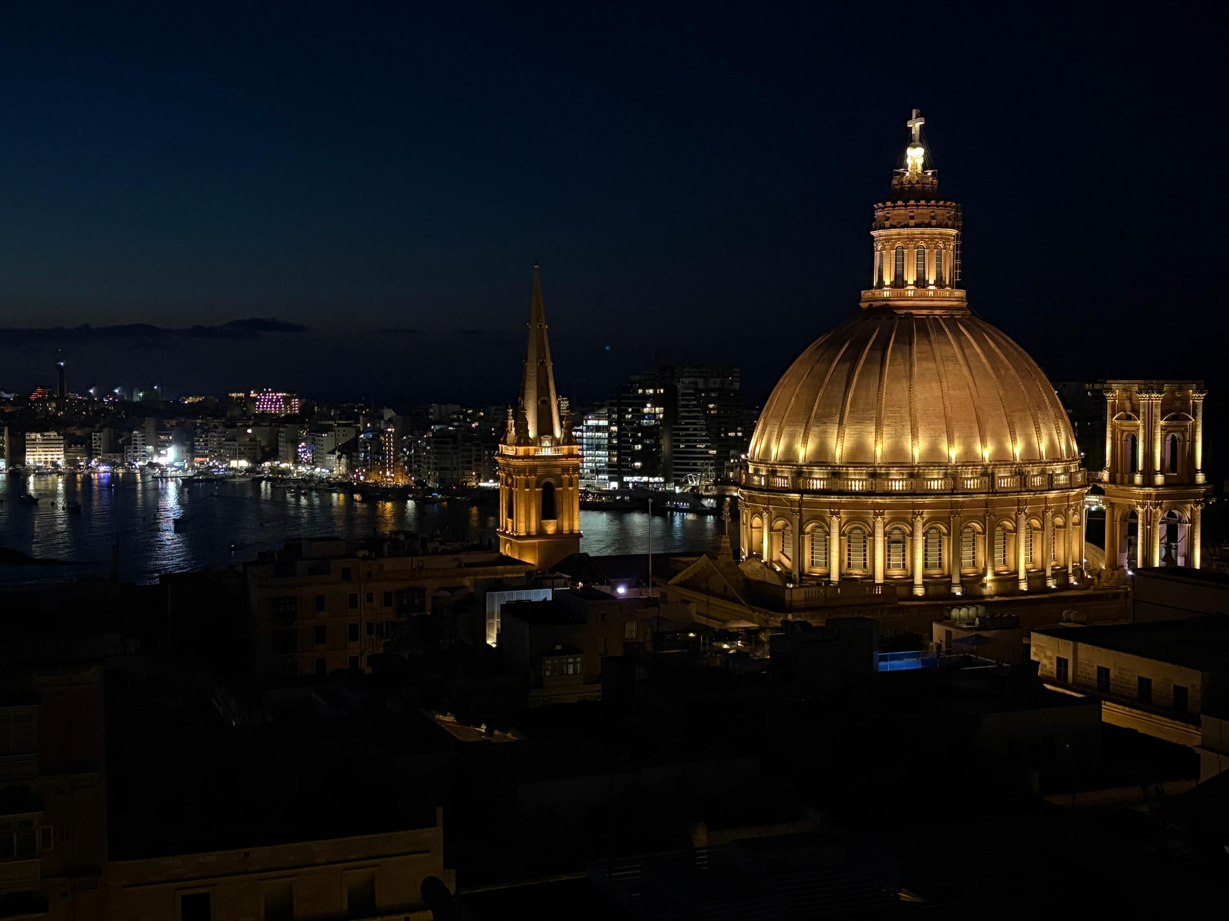 Night view from hotel rooftop