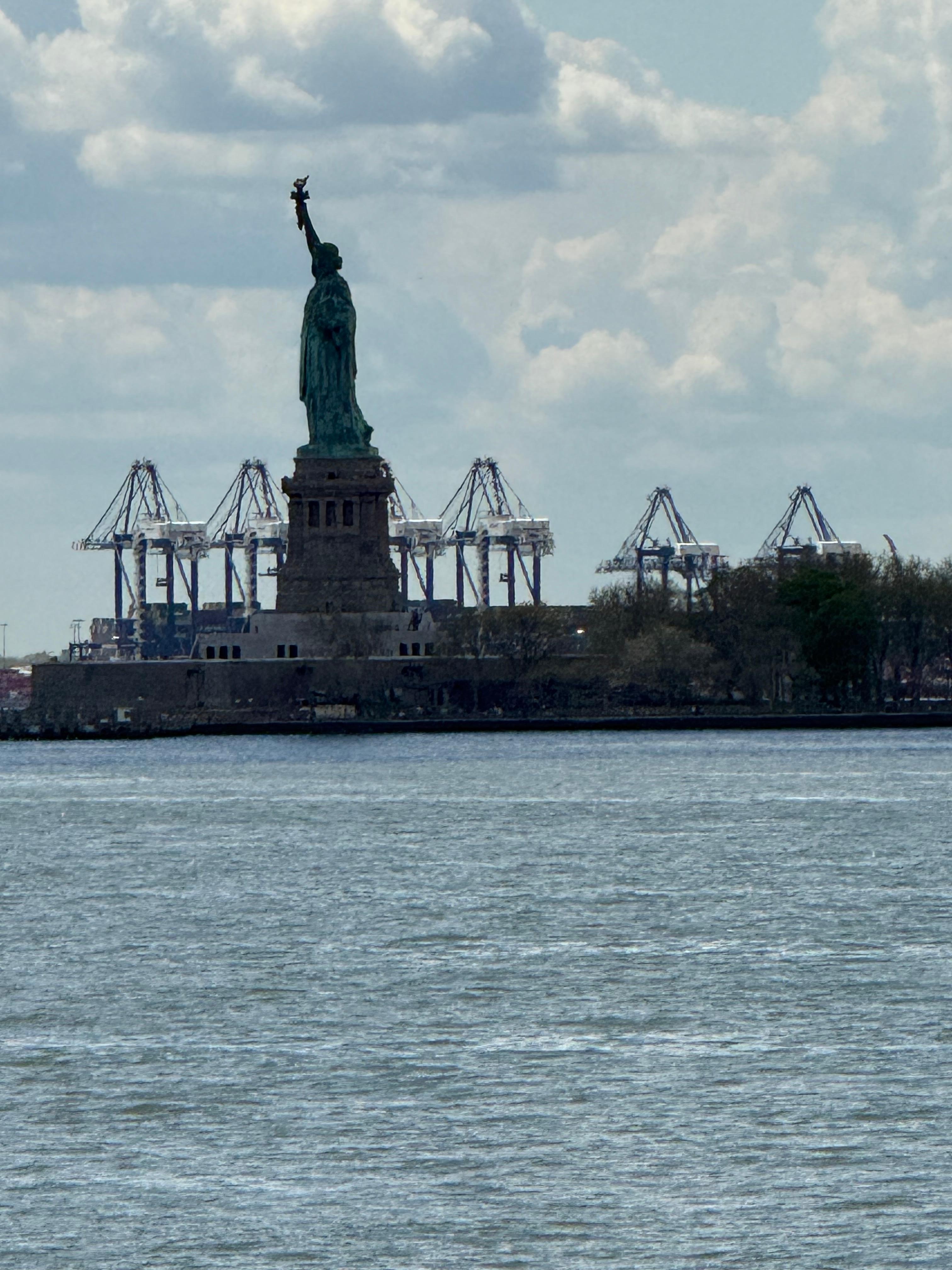The Statue of Liberty on our cruise ship. 