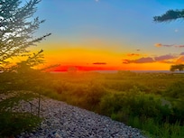 Sunset lighting up the sky
