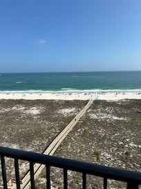 Beautiful view from 9th floor balcony of Gulf. Spent many hours out there, drinking coffee and relaxing