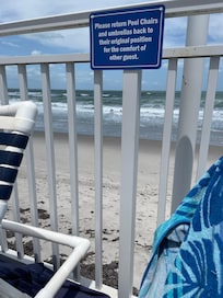 How close the beach is from the condo/pool area.