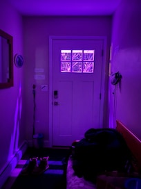 Outdoor lighting was helpful and looked great in the snow.