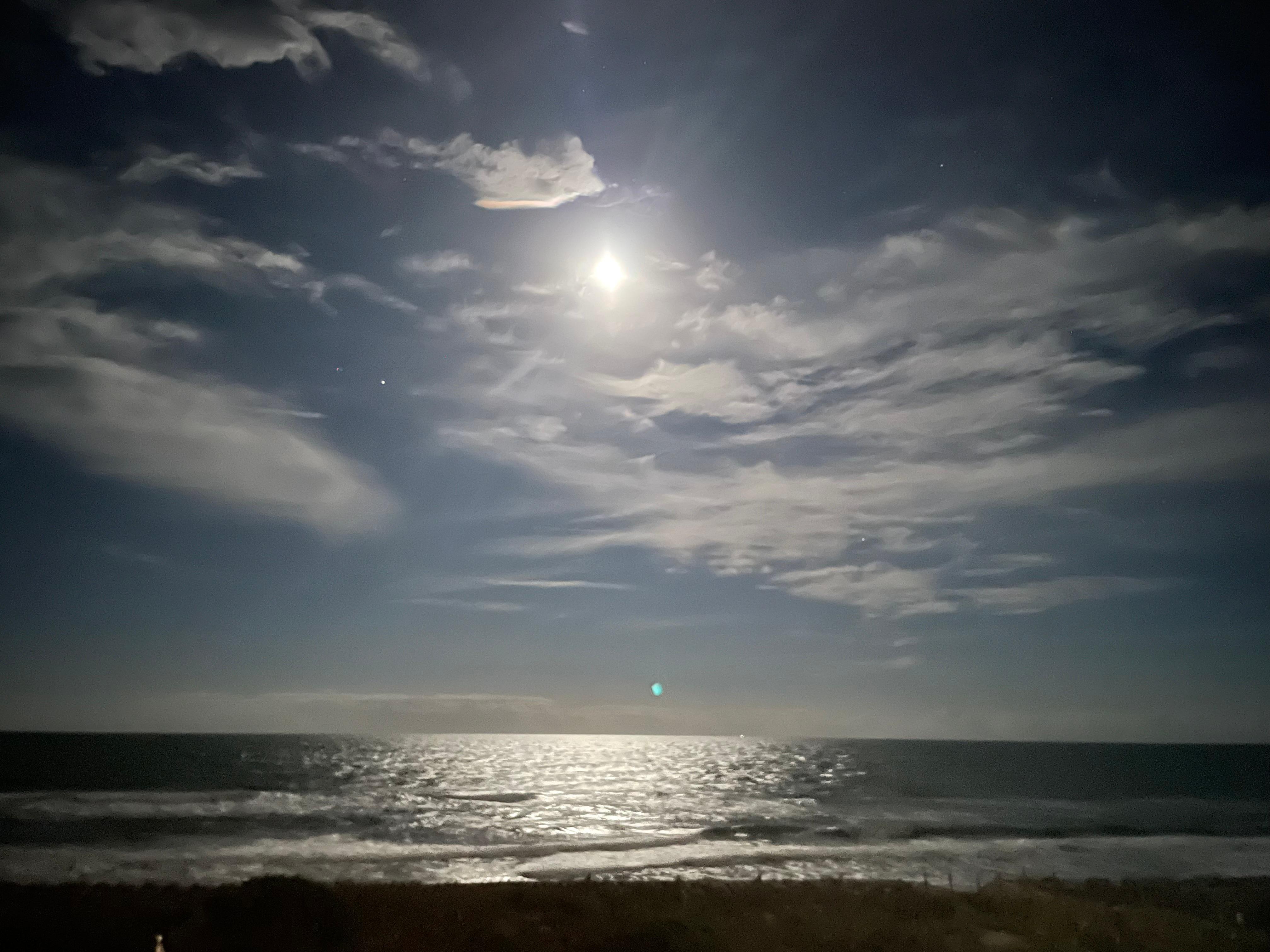 The moon from the balcony.