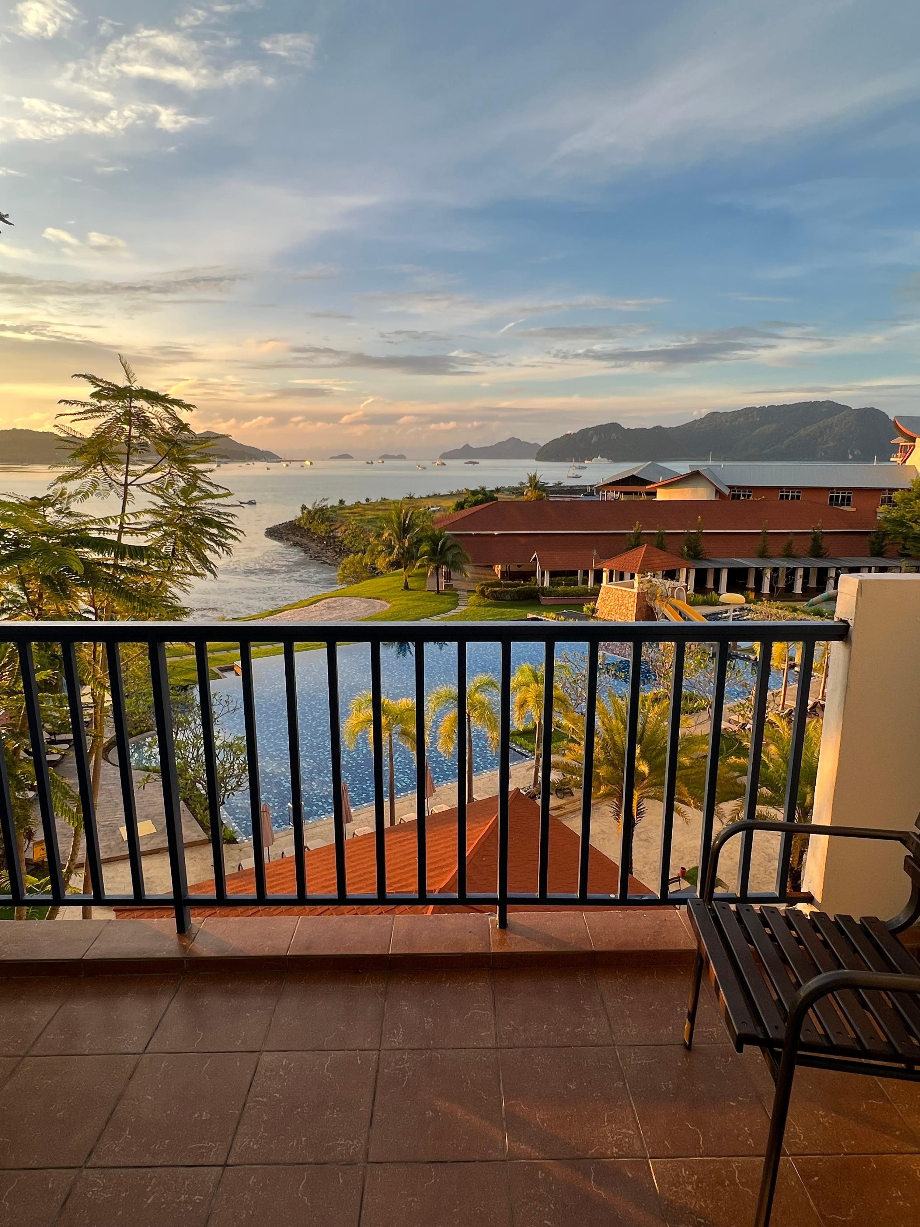 Seaview from balcony at sunrise