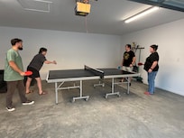 Ping pong table in garage was so fun!