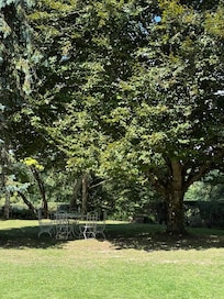 Un second espace pour déjeuner à l'ombre.