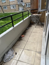 garbage on back patio
