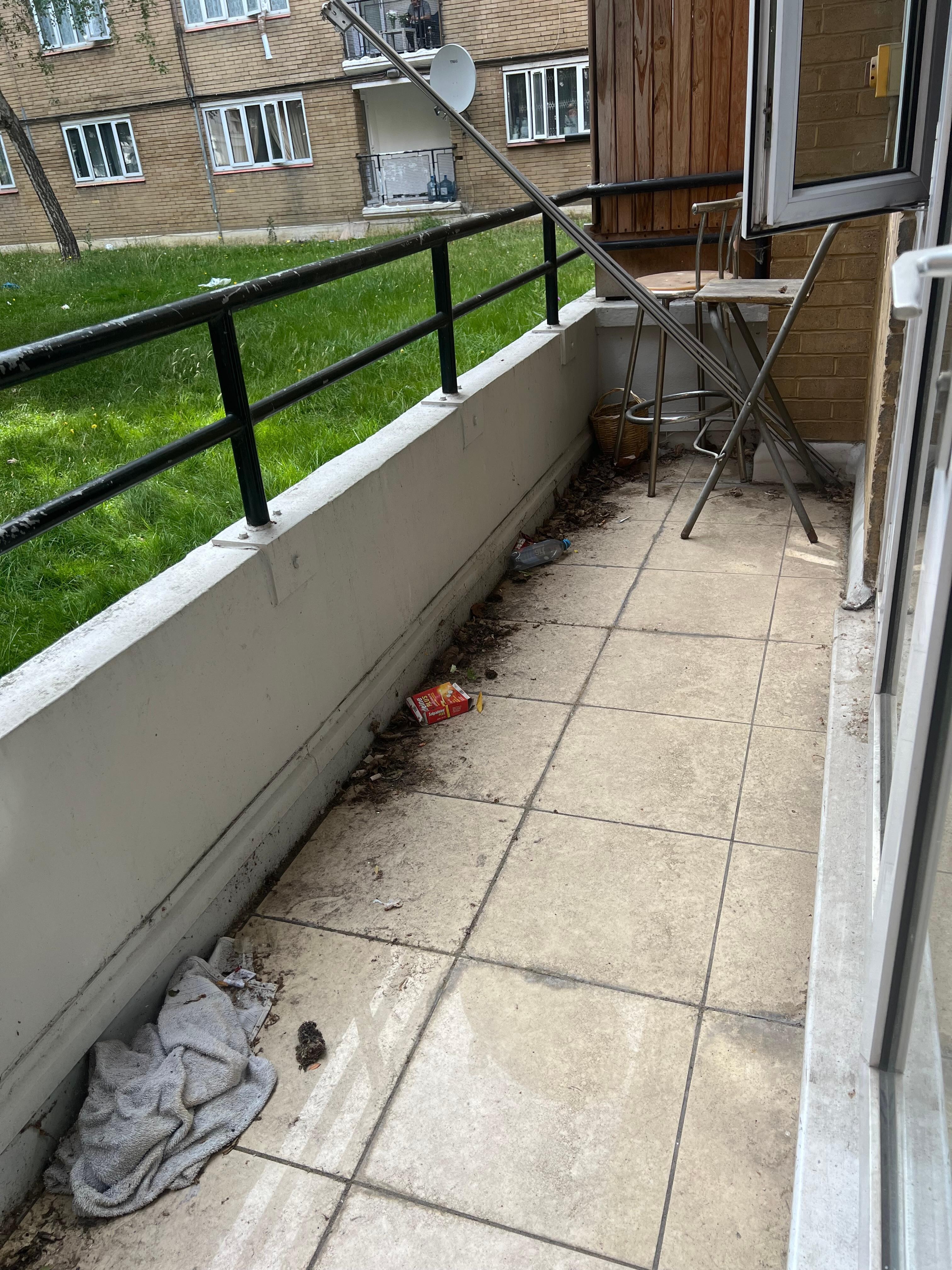 garbage on back patio