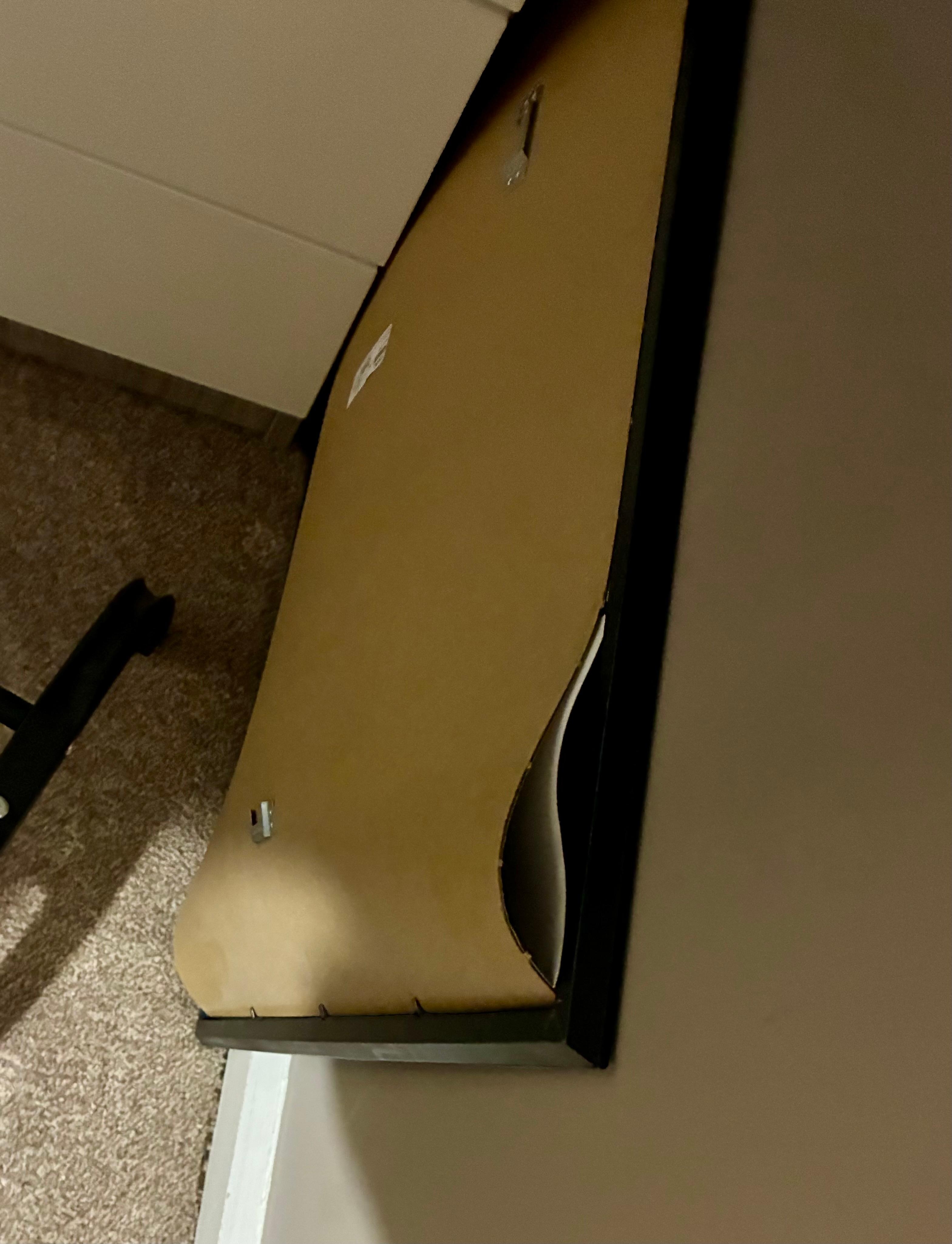 Picture frame with warped picture (which my 7YO asked to be taken down).