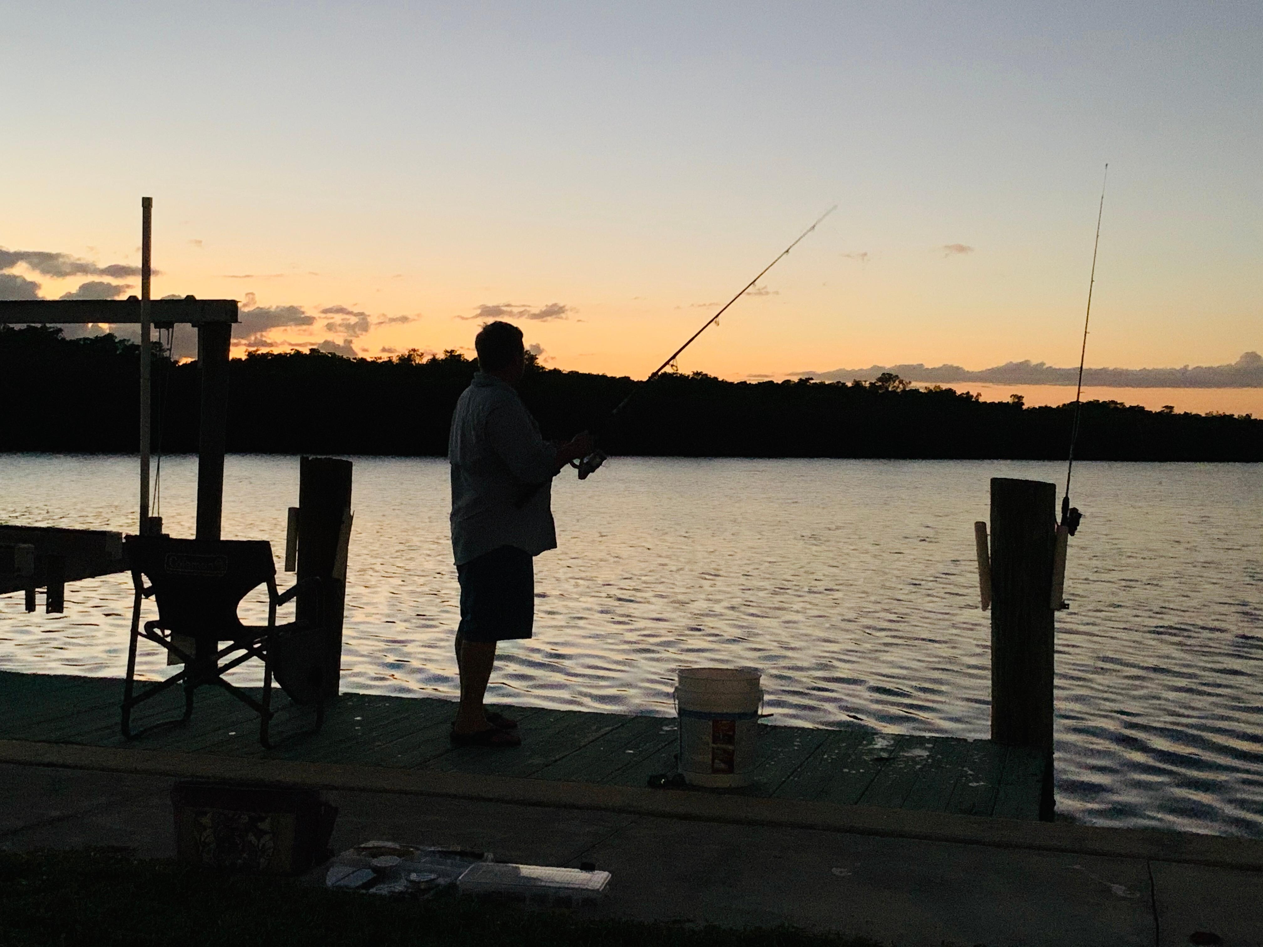 Fishing off dock