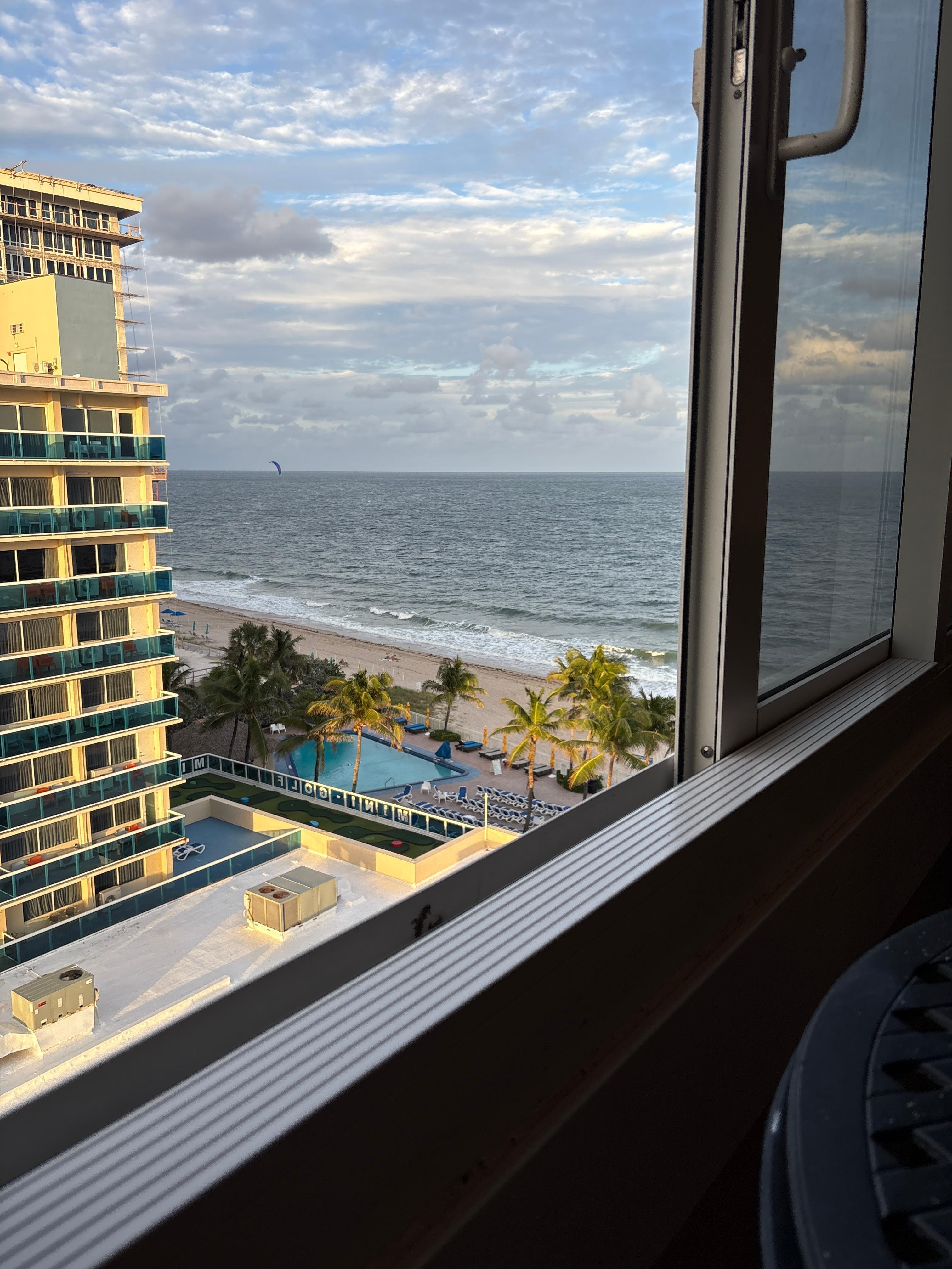 Gorgeous morning! Checking out the surf from the living room. 