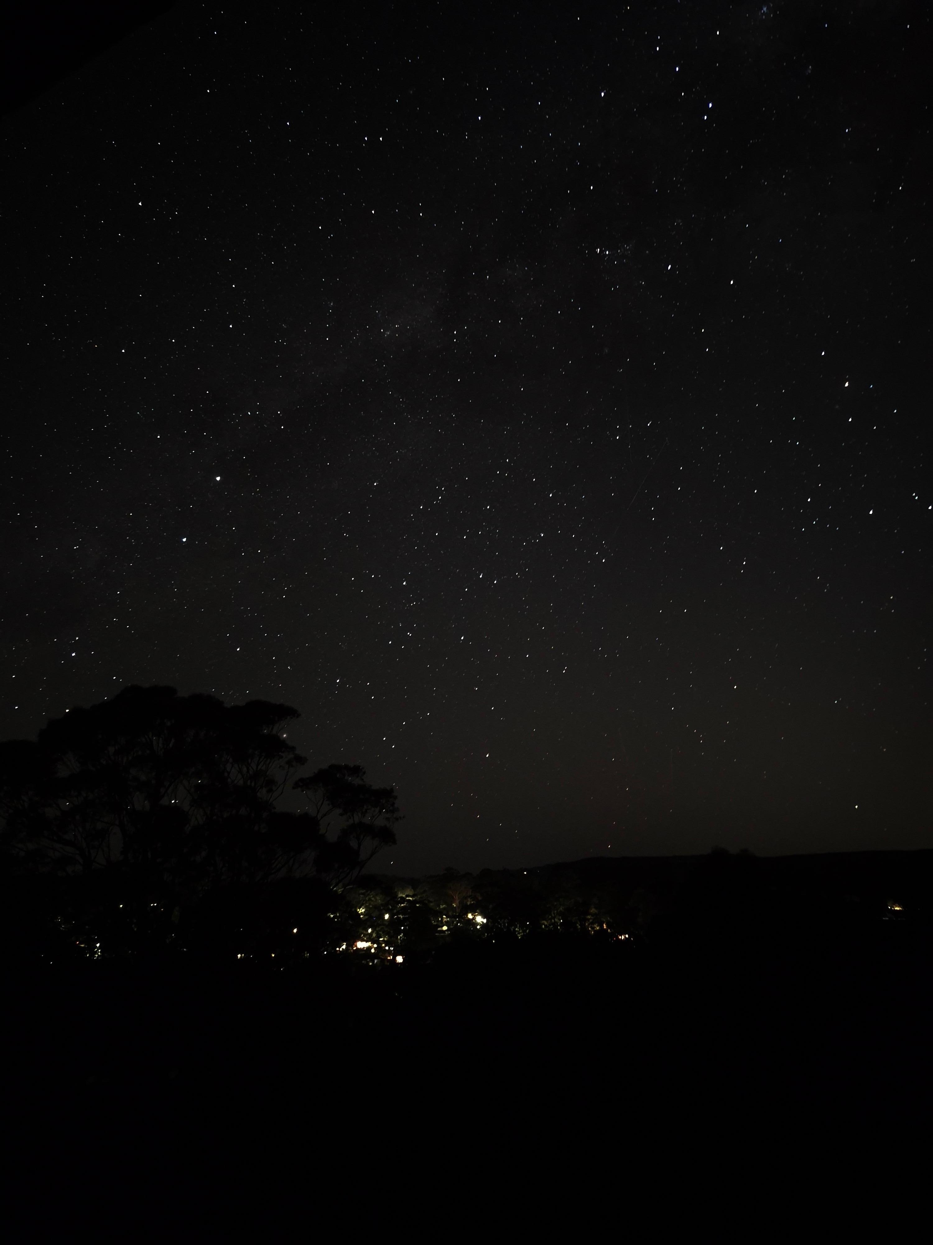 Clear night view of stars