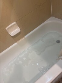 This was after one person showered, it was a less than 10 minute shower. Because the water was not being drained.