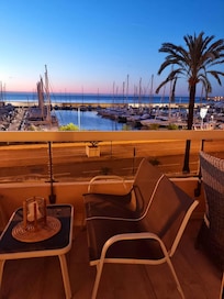 Prise de vue du balcon au lever du jour