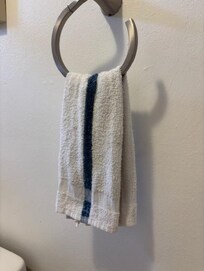 Towel in upstairs bathroom