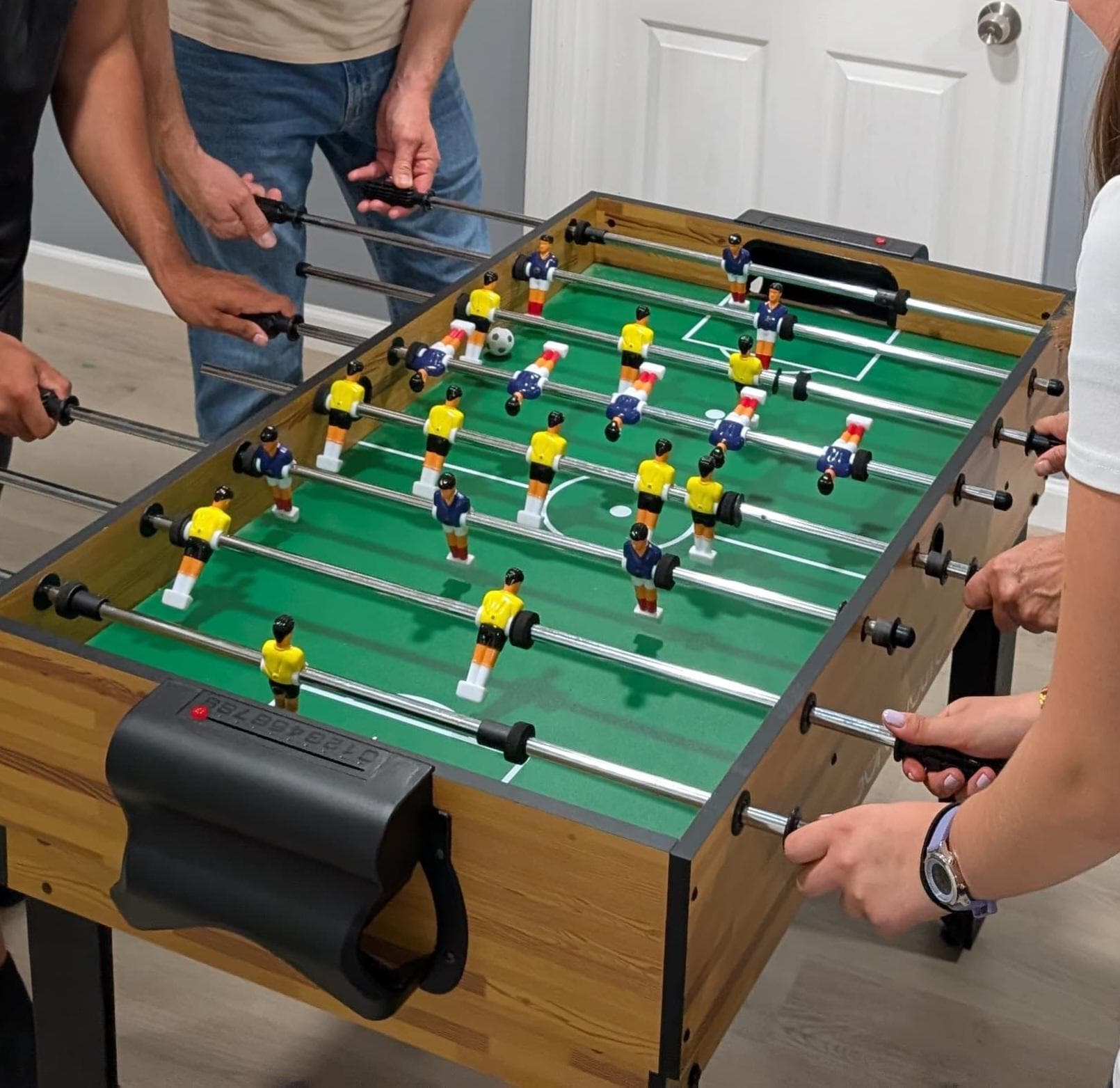 Fun playing Foosball!