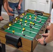 Fun playing Foosball!