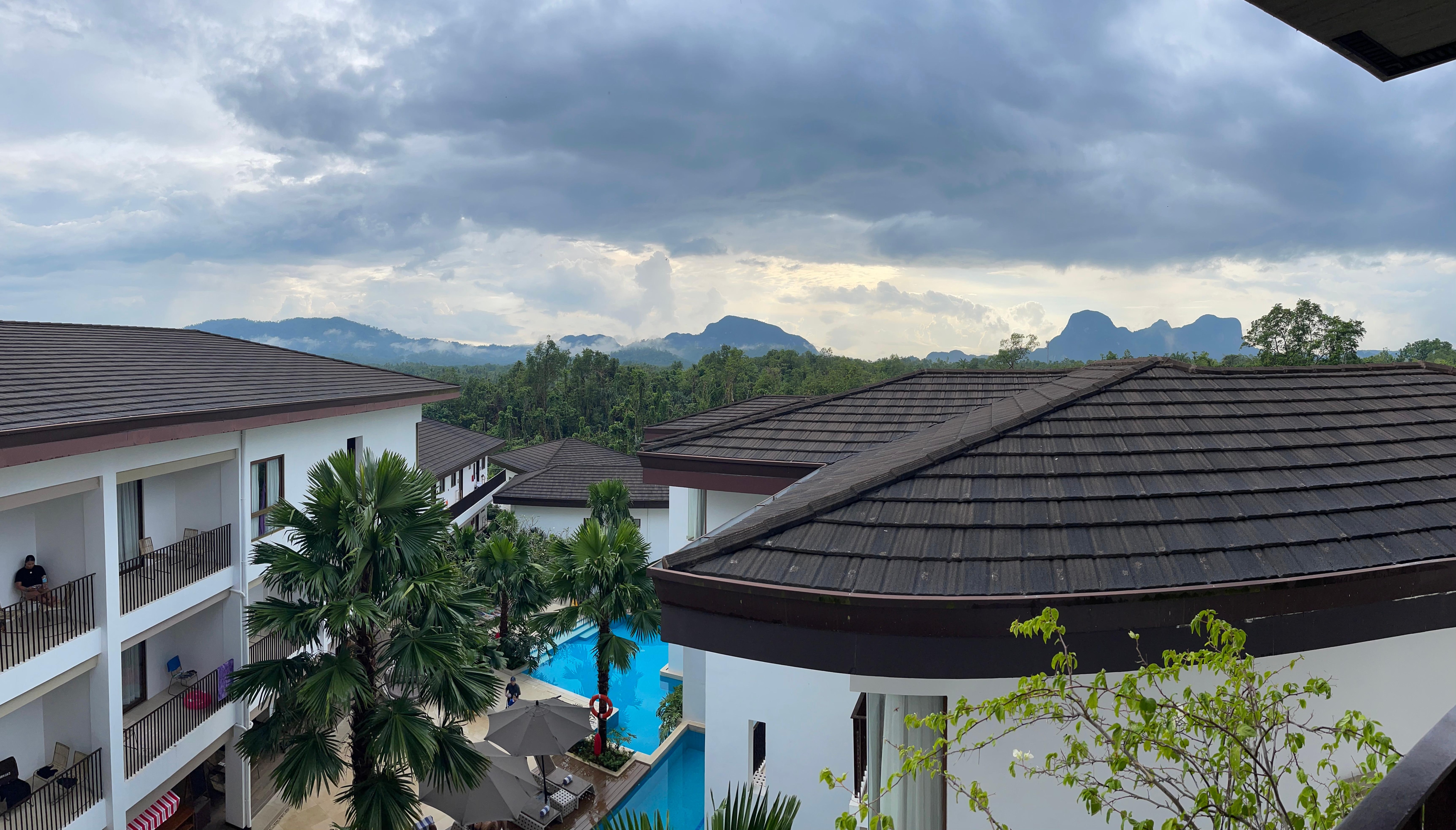 View of main pool area from 3rd floor.