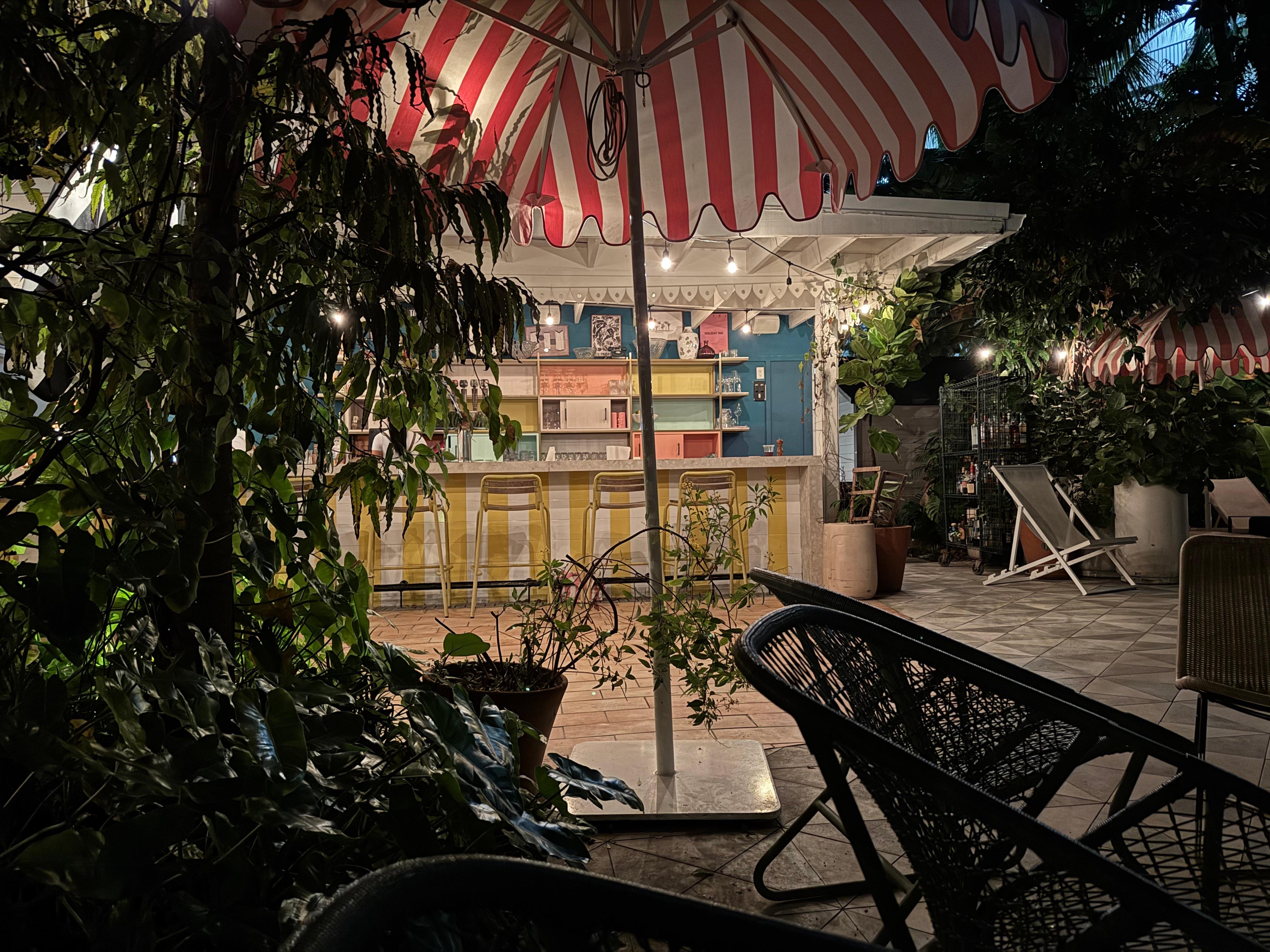 Poolside in the evening