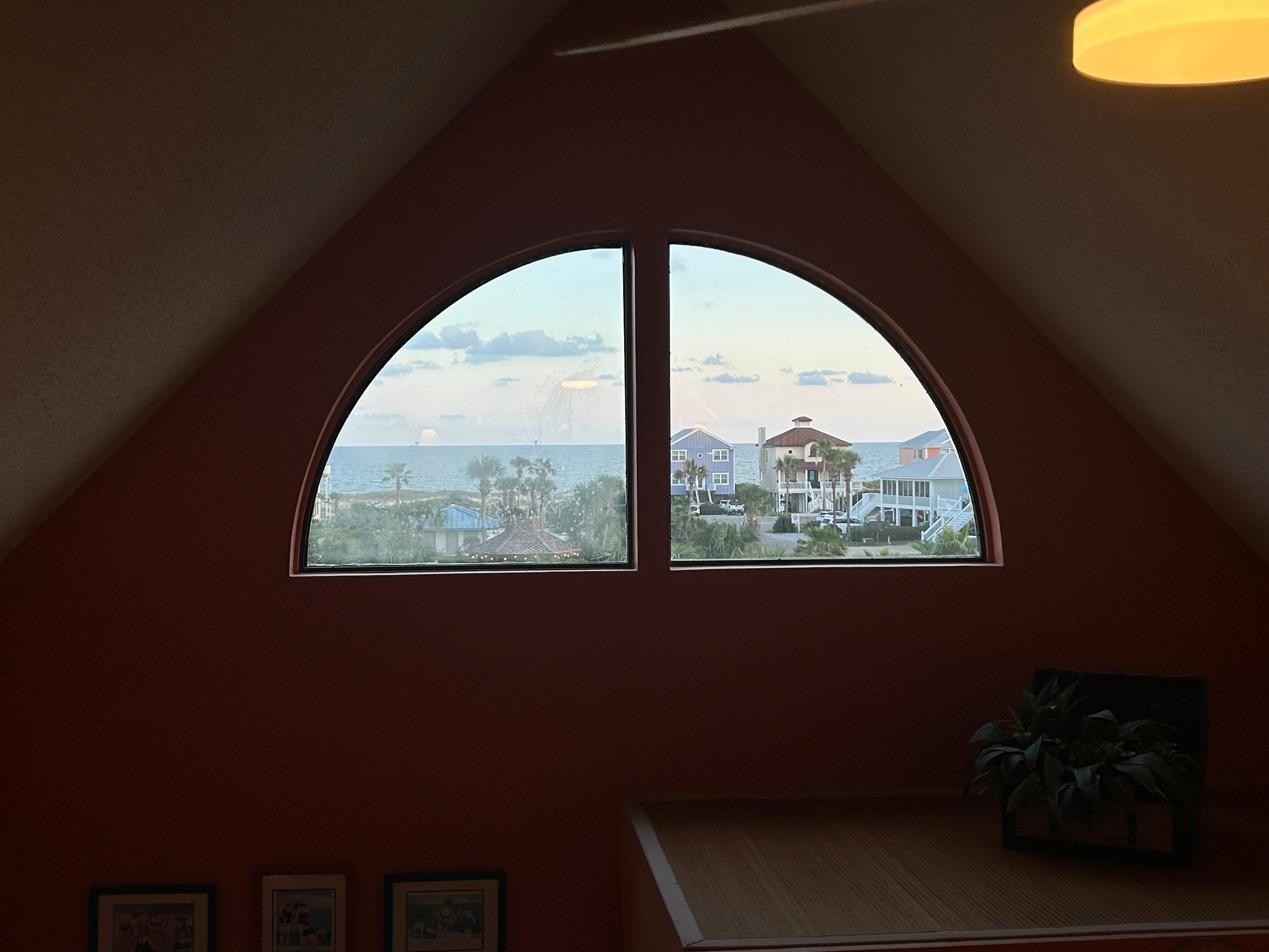View of the beach from the second level