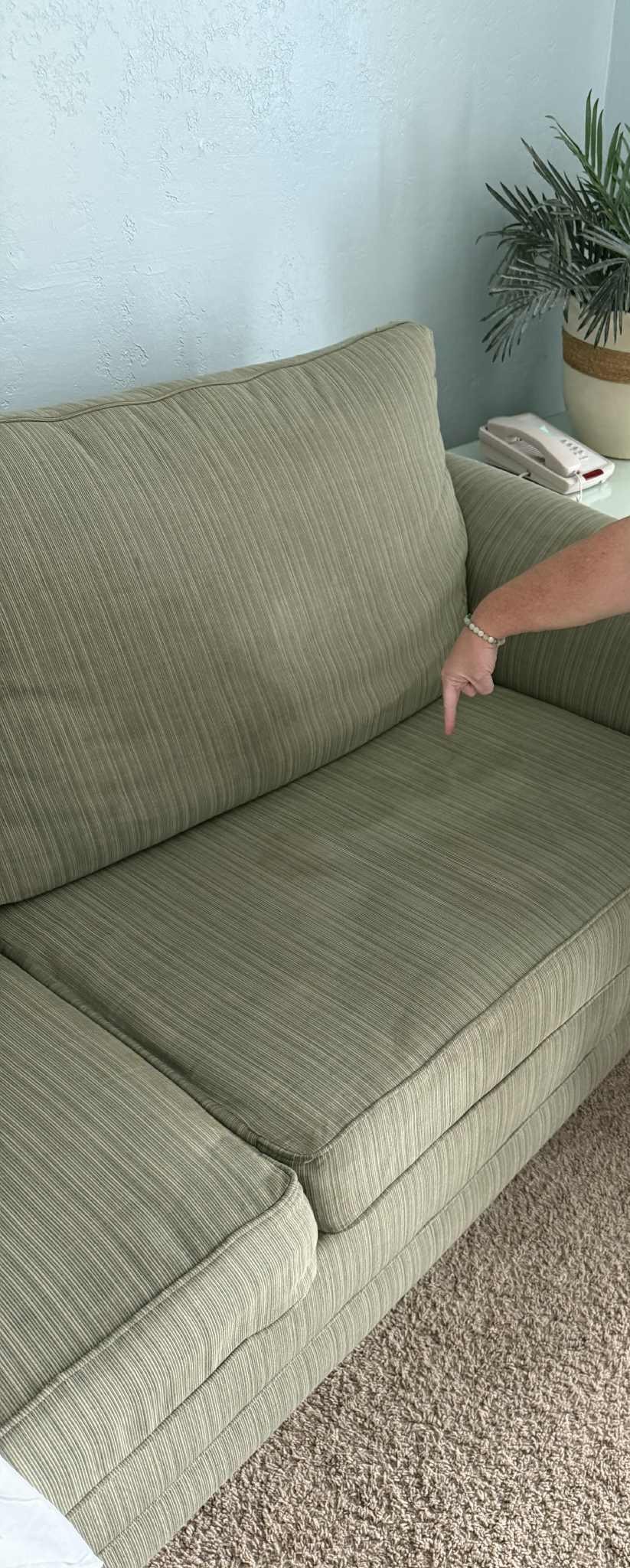 The couch is very stained 