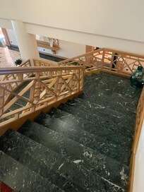 Hotel marble stairs.