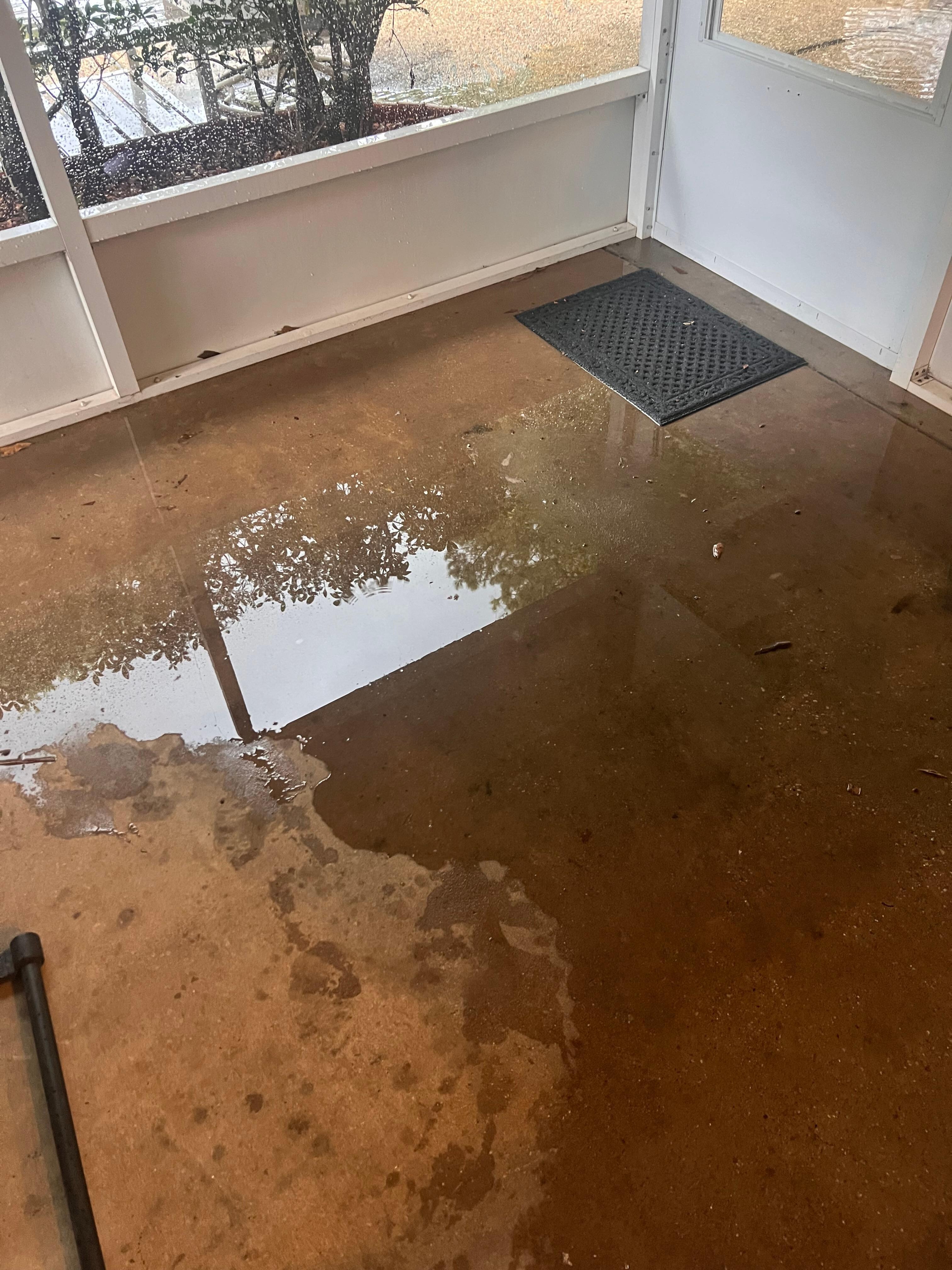 Flooded patio