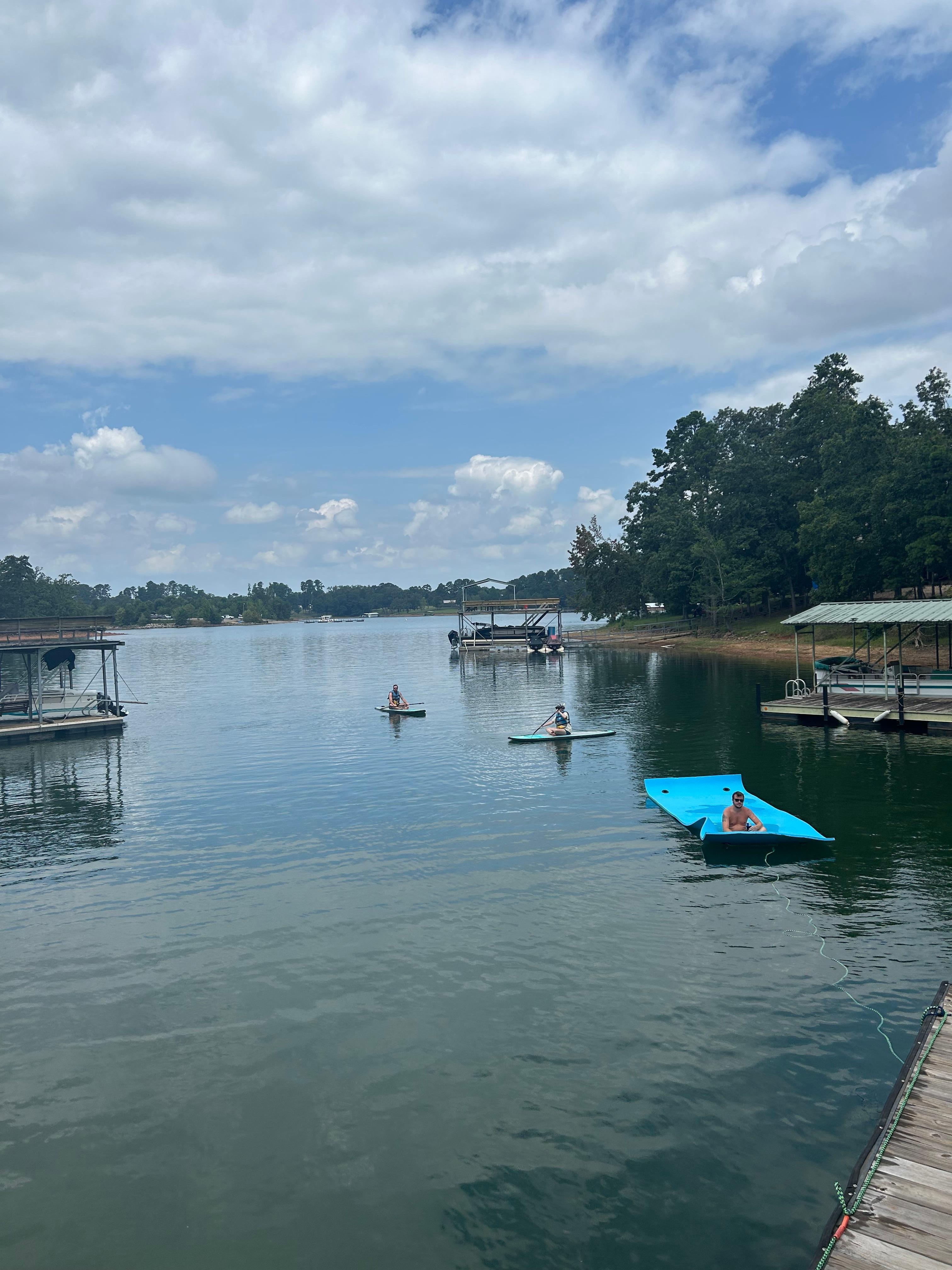 We rented paddle boards from a place nearby but the floating mat is always a nice amenity at the dock! 