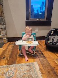 Baby boy having a snack