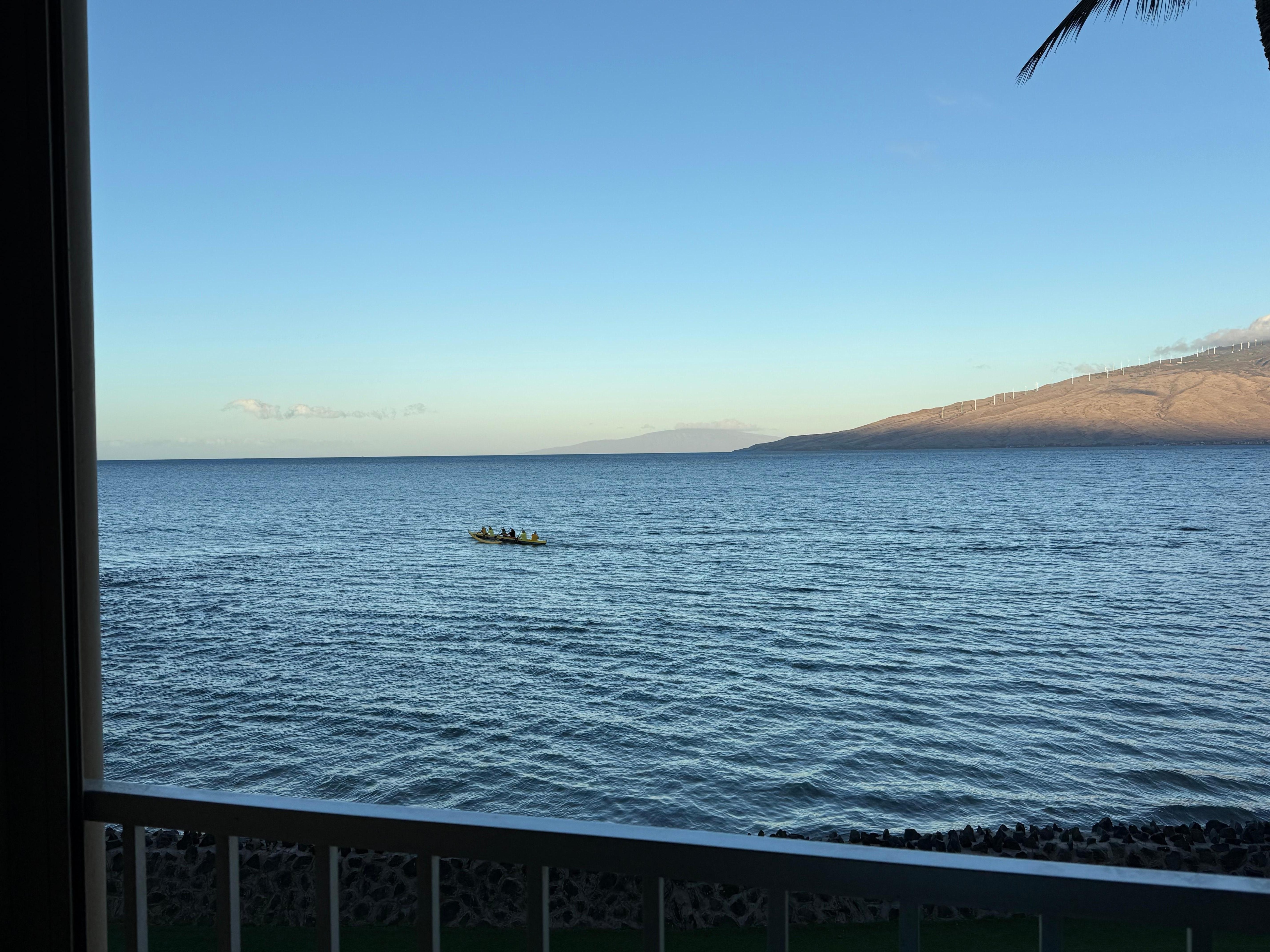 Watching the campers from the balcony