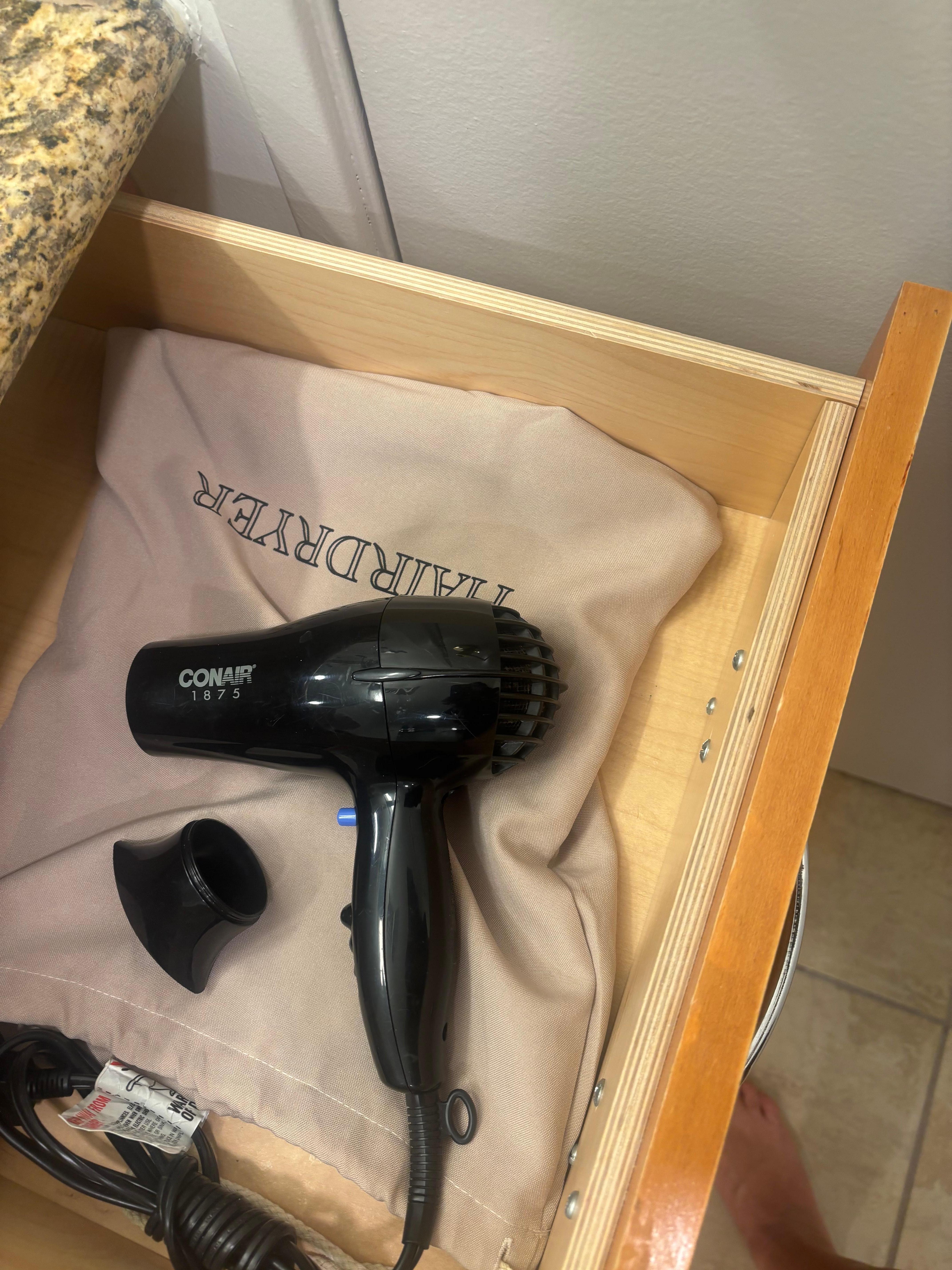 Included hair dryer