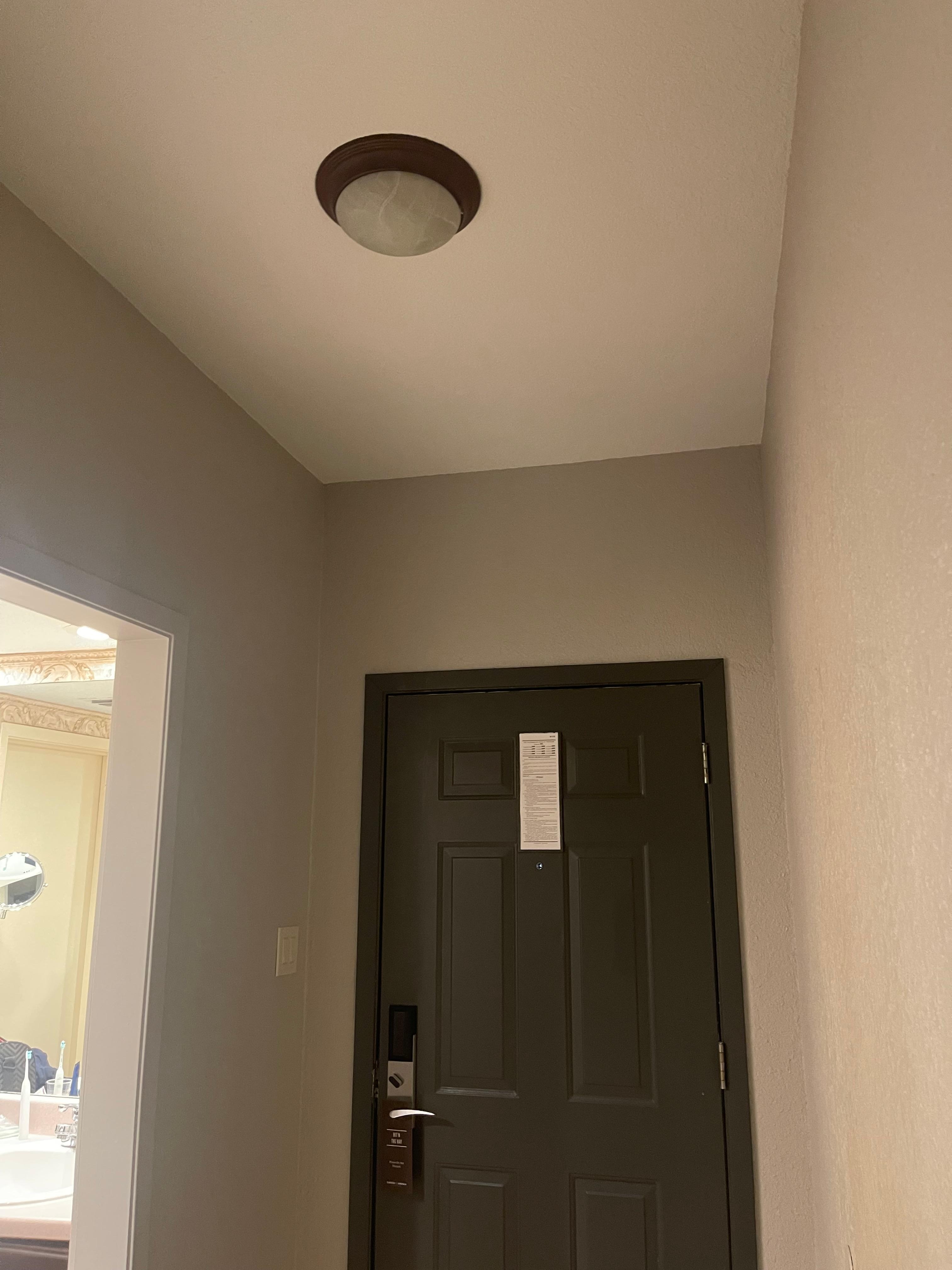 Entry light in room out
