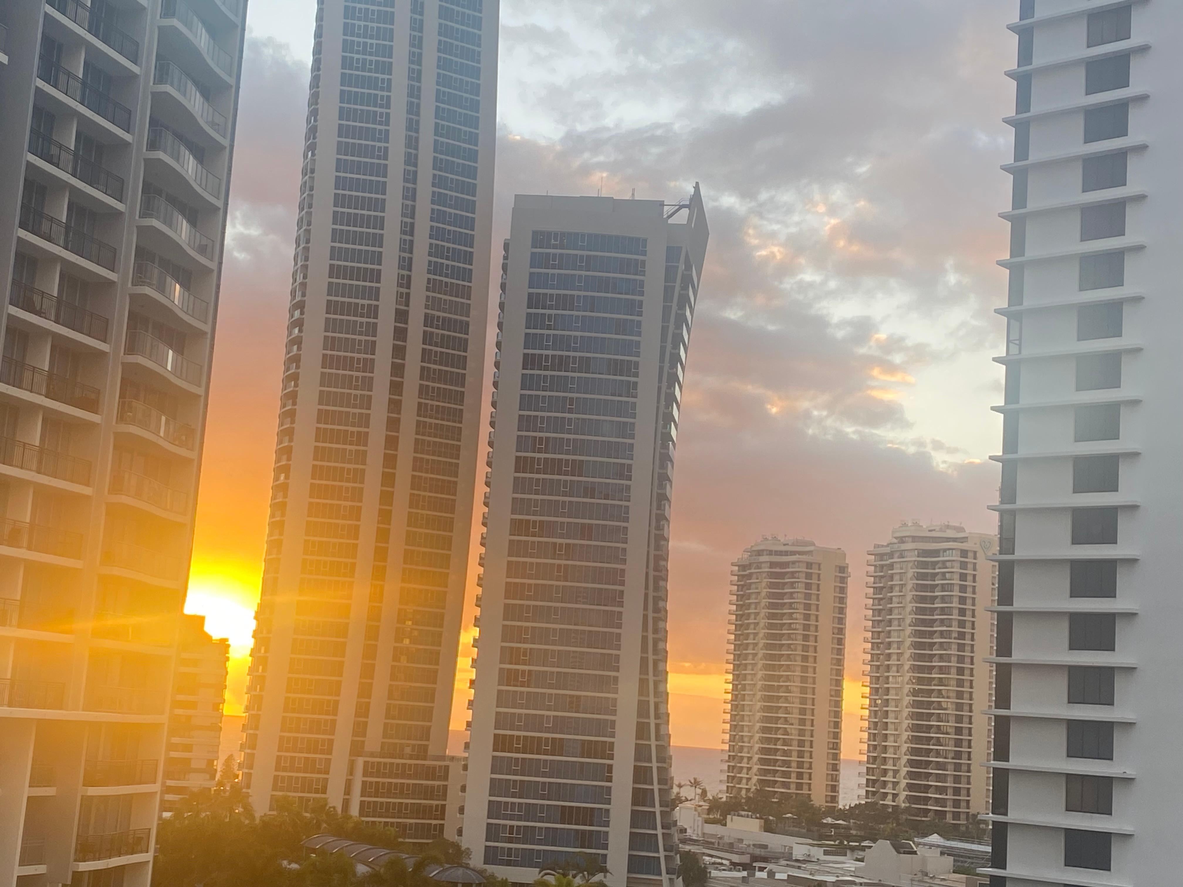 Sunrise from our room balcony 