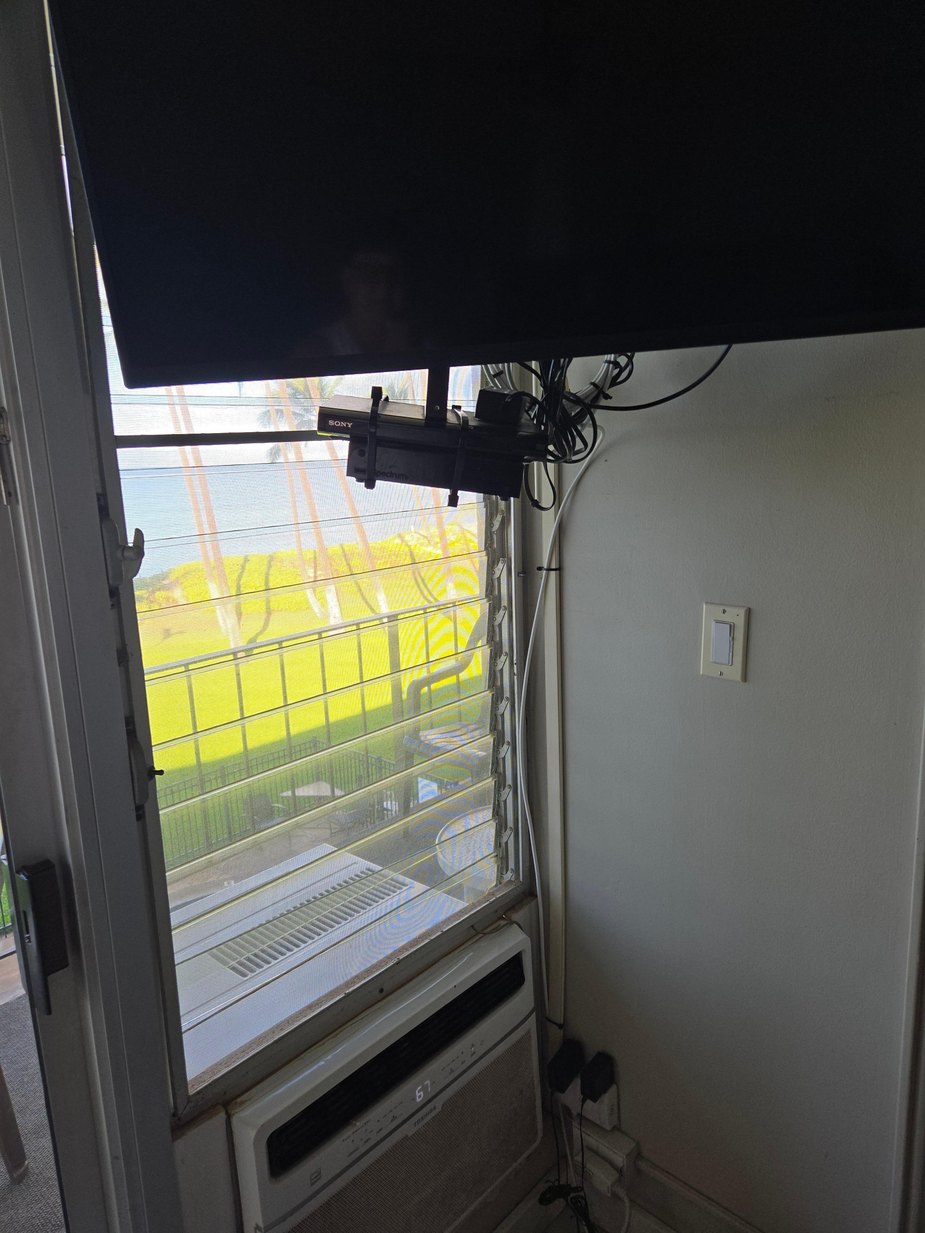 Boxes just hanging from tv