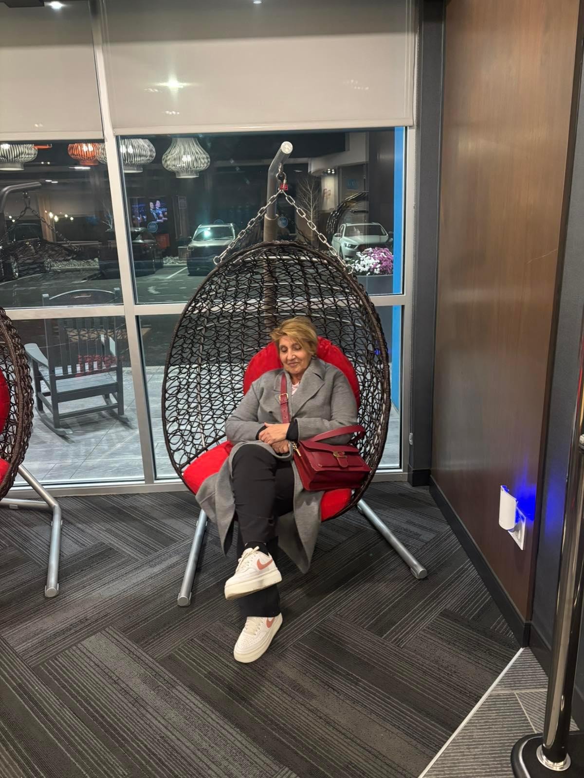 My mom enjoying lobby