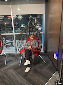 My mom enjoying lobby