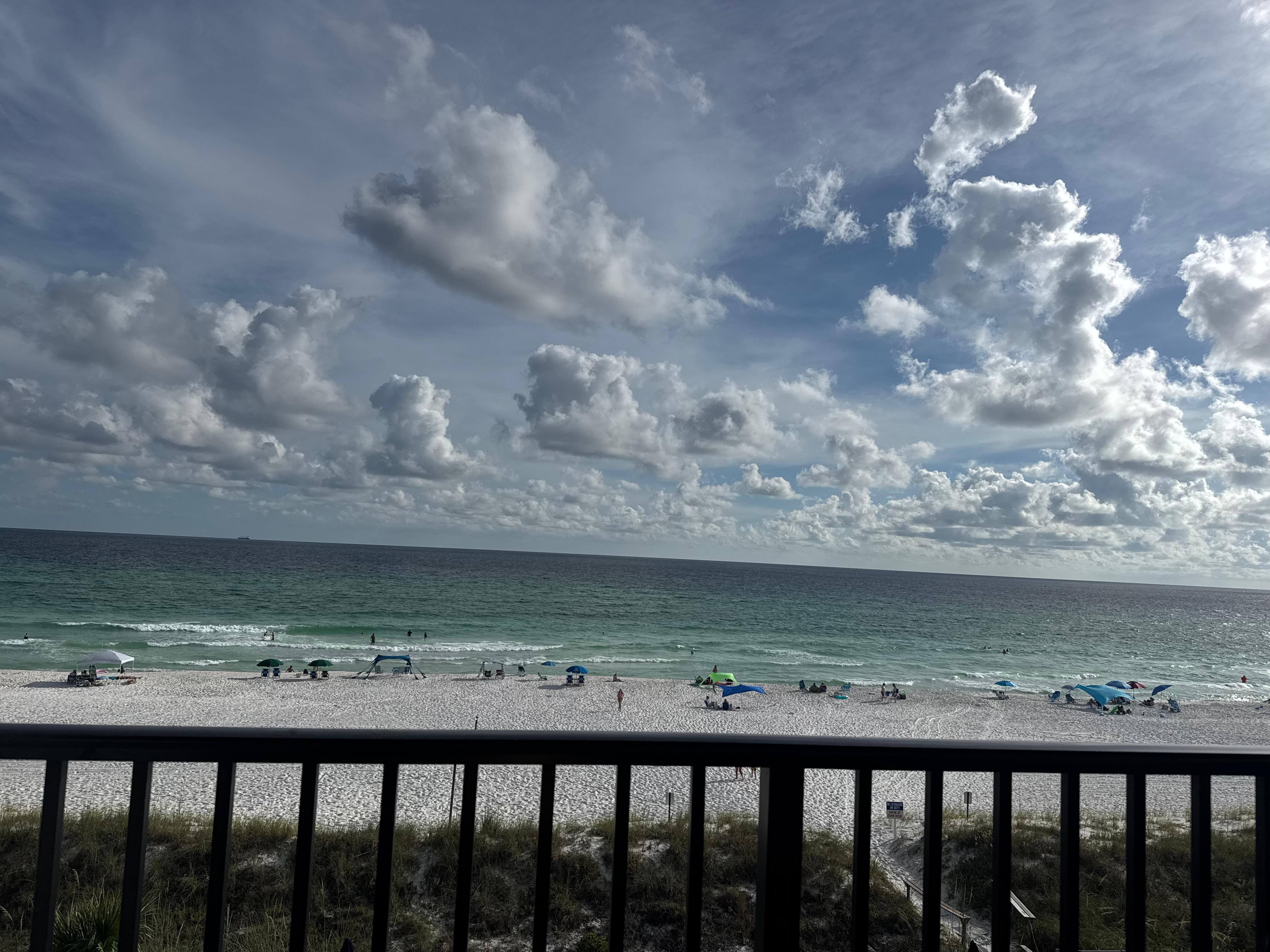 From the balcony. It’s perfect for the people who don’t like to be too high up! 