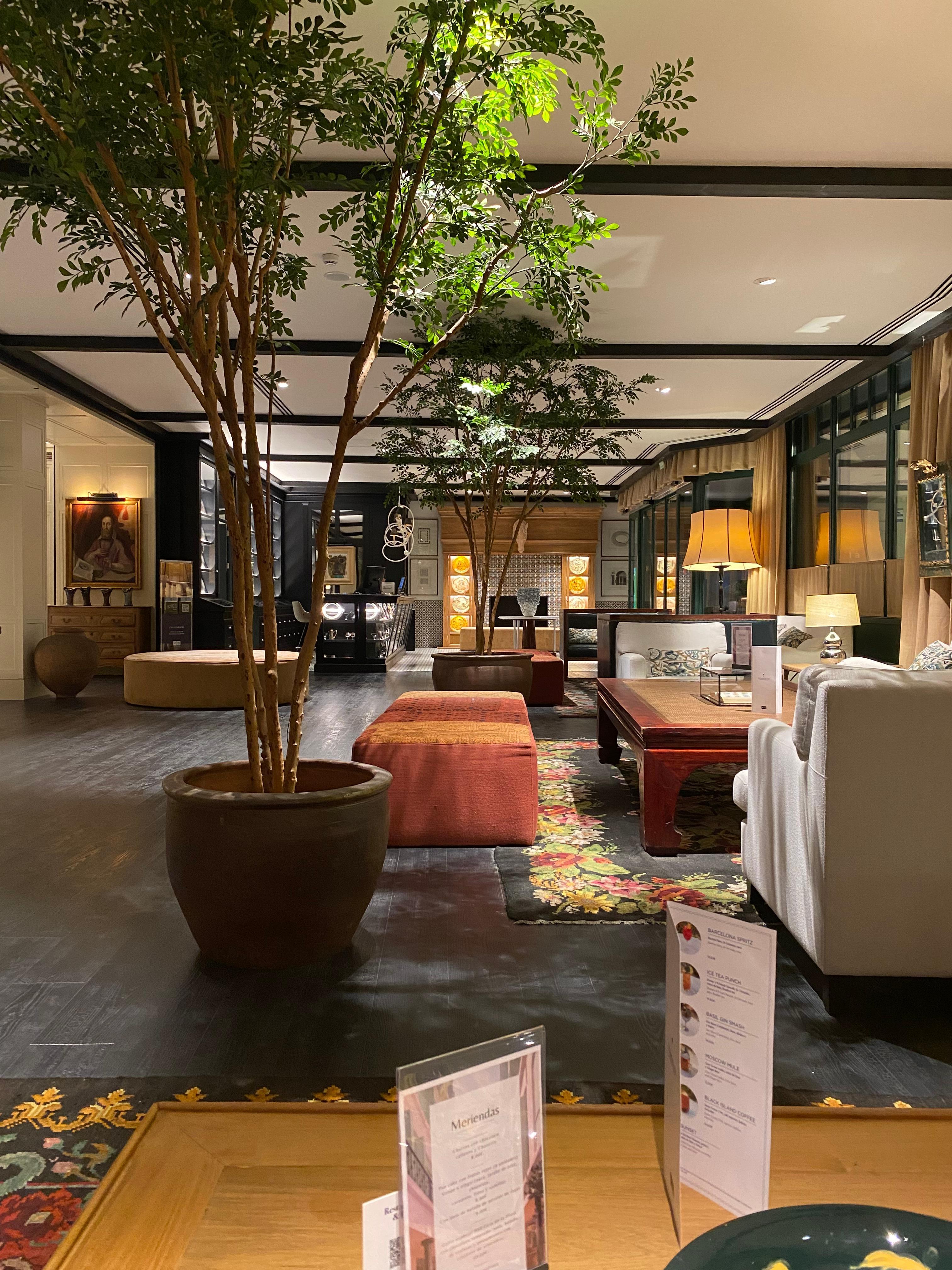 Expansive lounge in the hotel entrance area