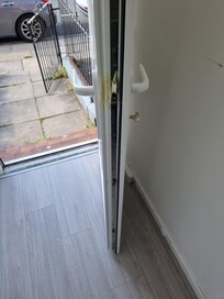 Check the door lock with clear tape