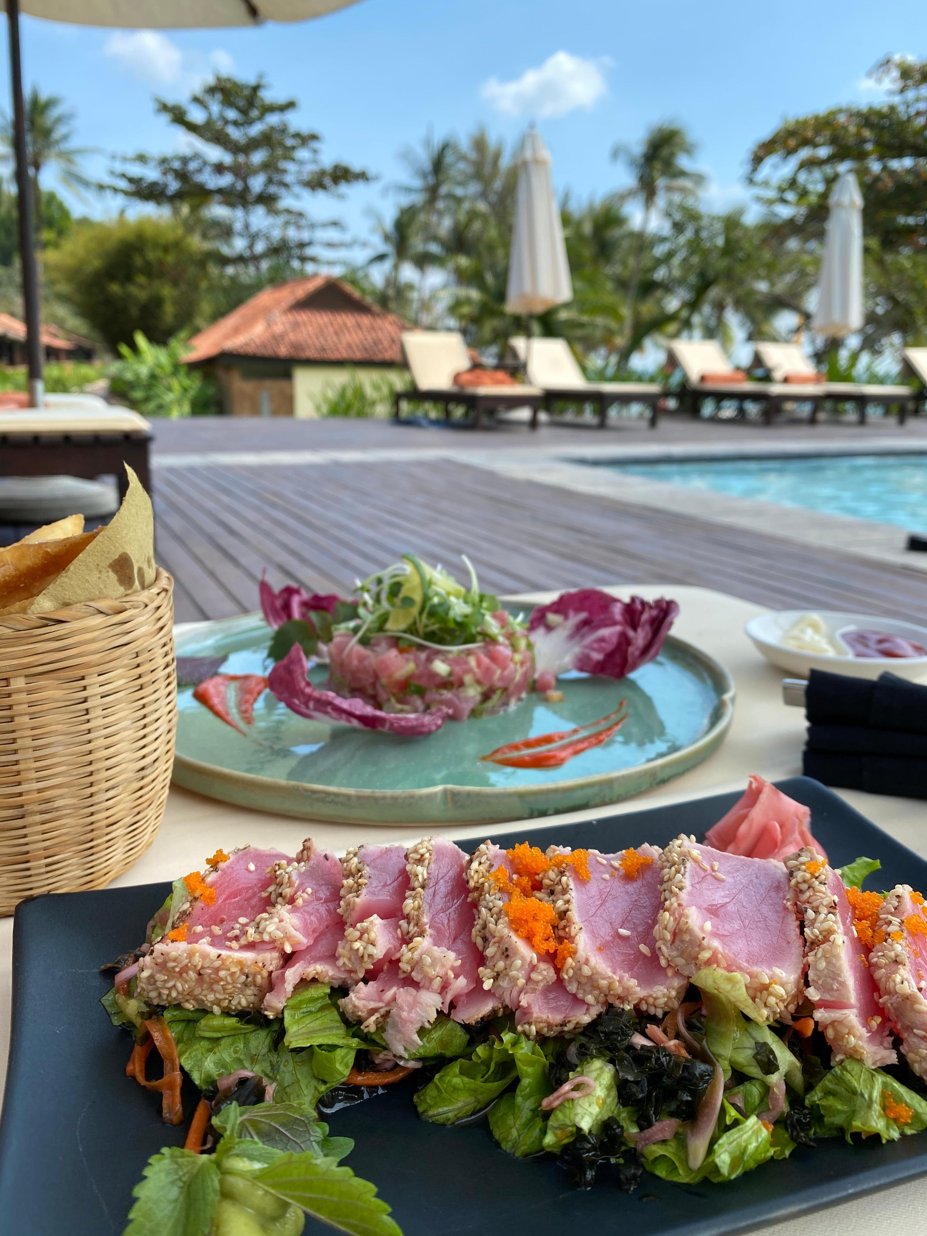 Lunch by the pool area