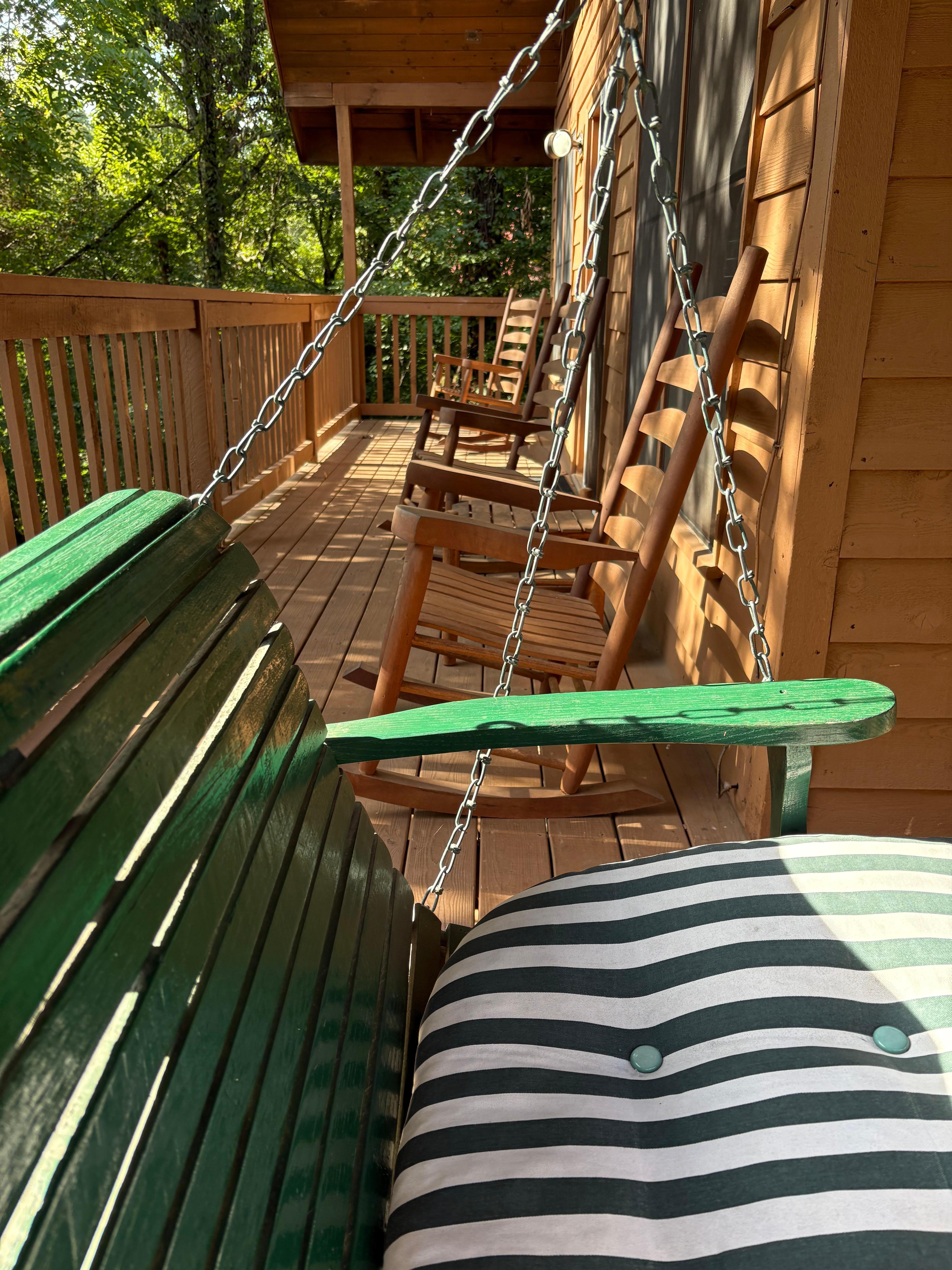 That swing was comfy along with the rockers. 