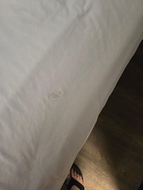 Stained bedsheets