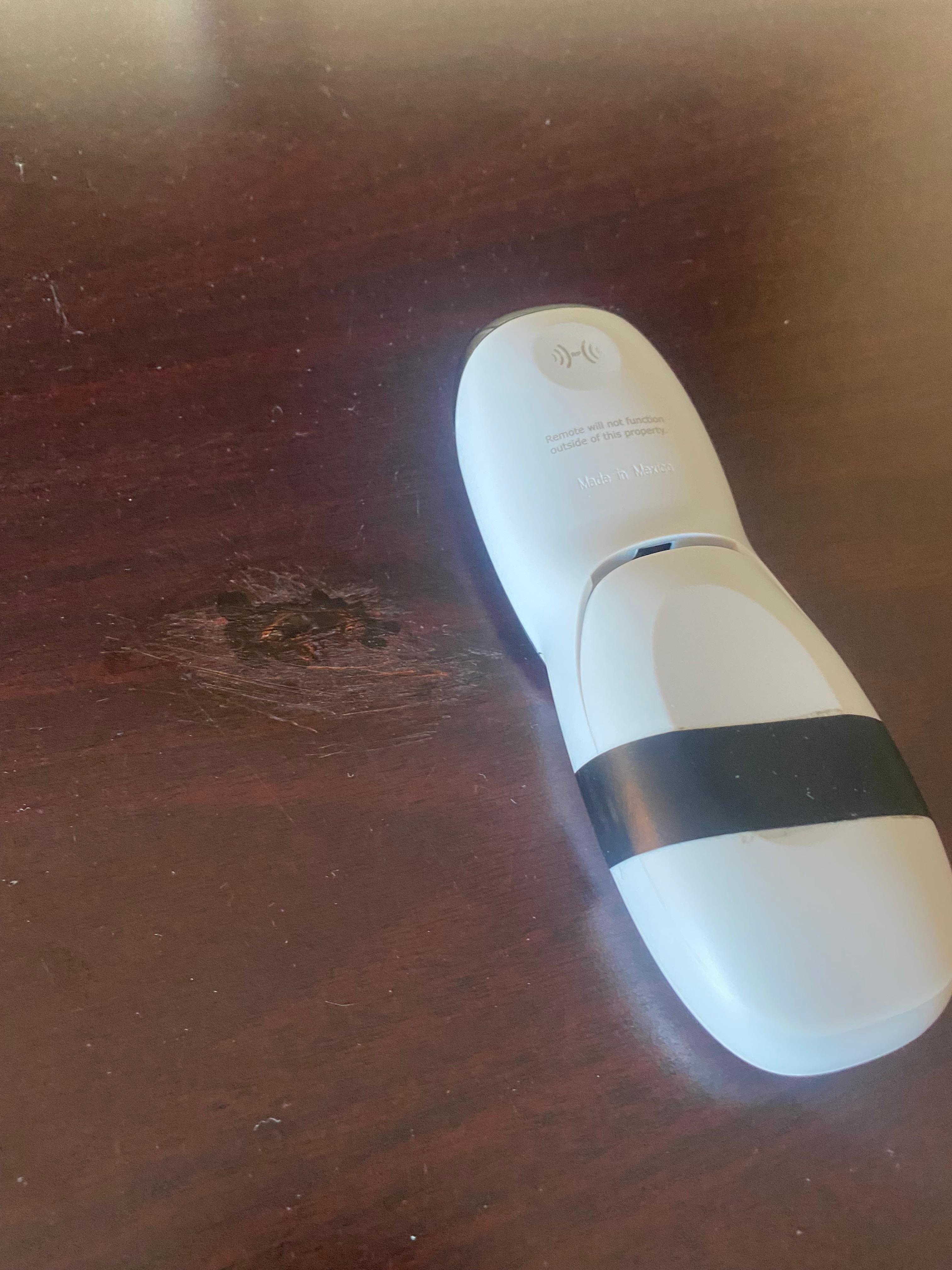 Electrical tape
repair of remote battery door.
