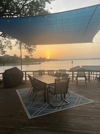 On the deck enjoying the beautiful sunrise!