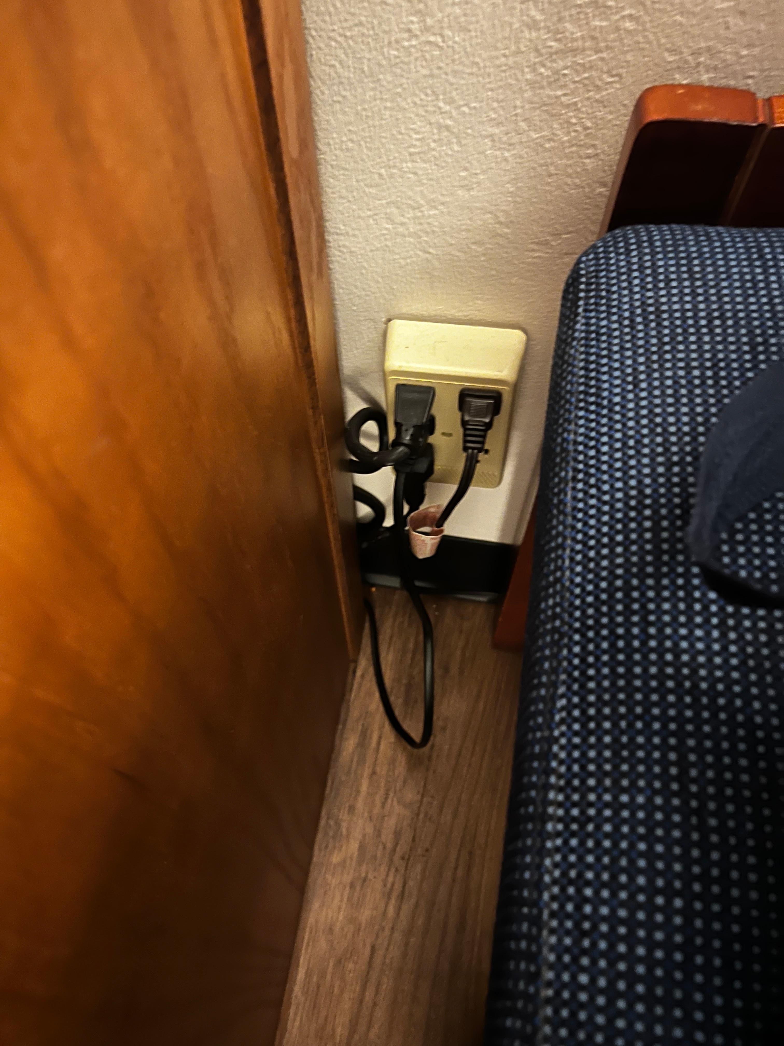 Tv and mini fridge plug