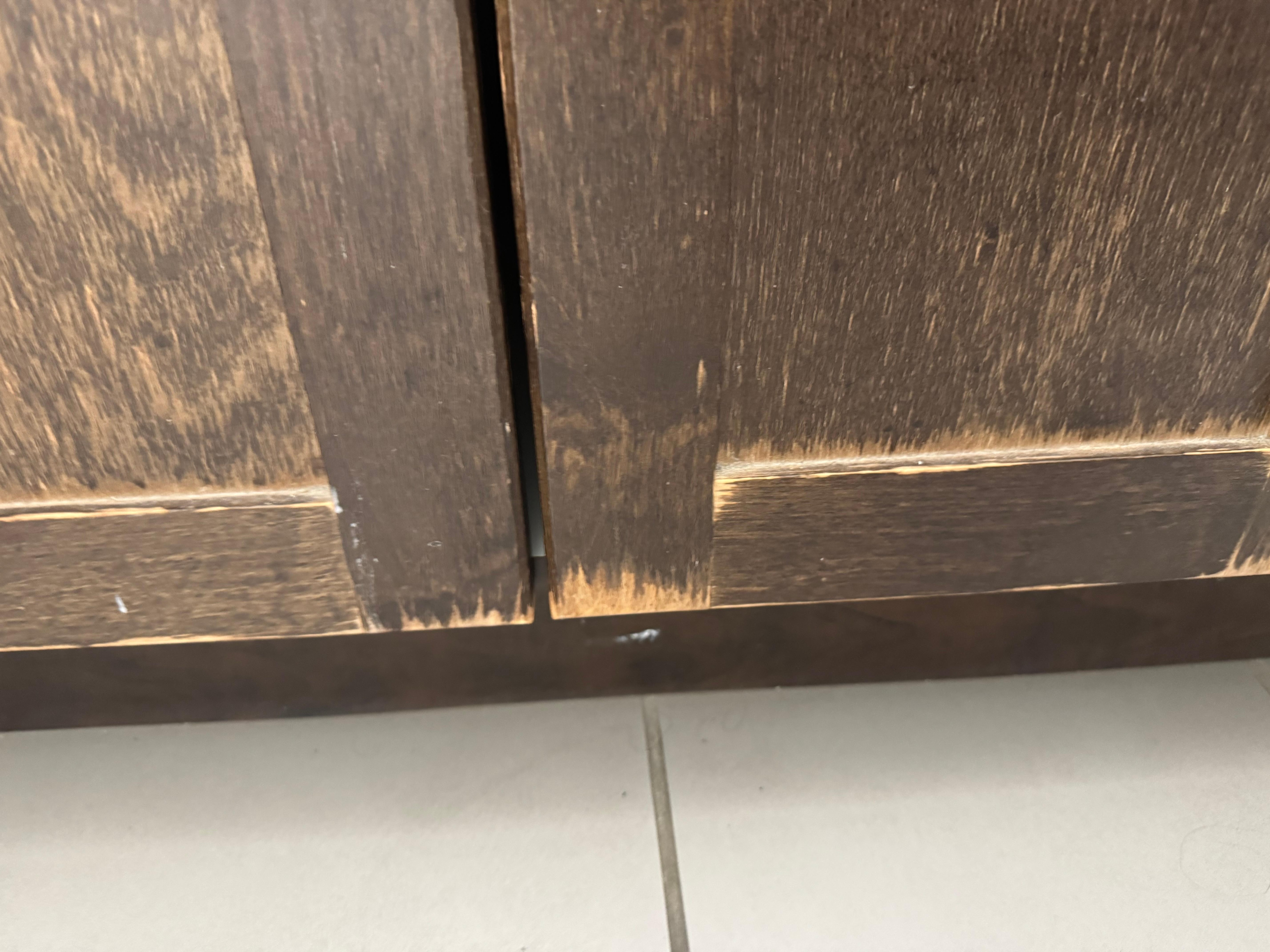 Typical condition of cupboards and furniture. Bar chairs were ripped and heavily worn.