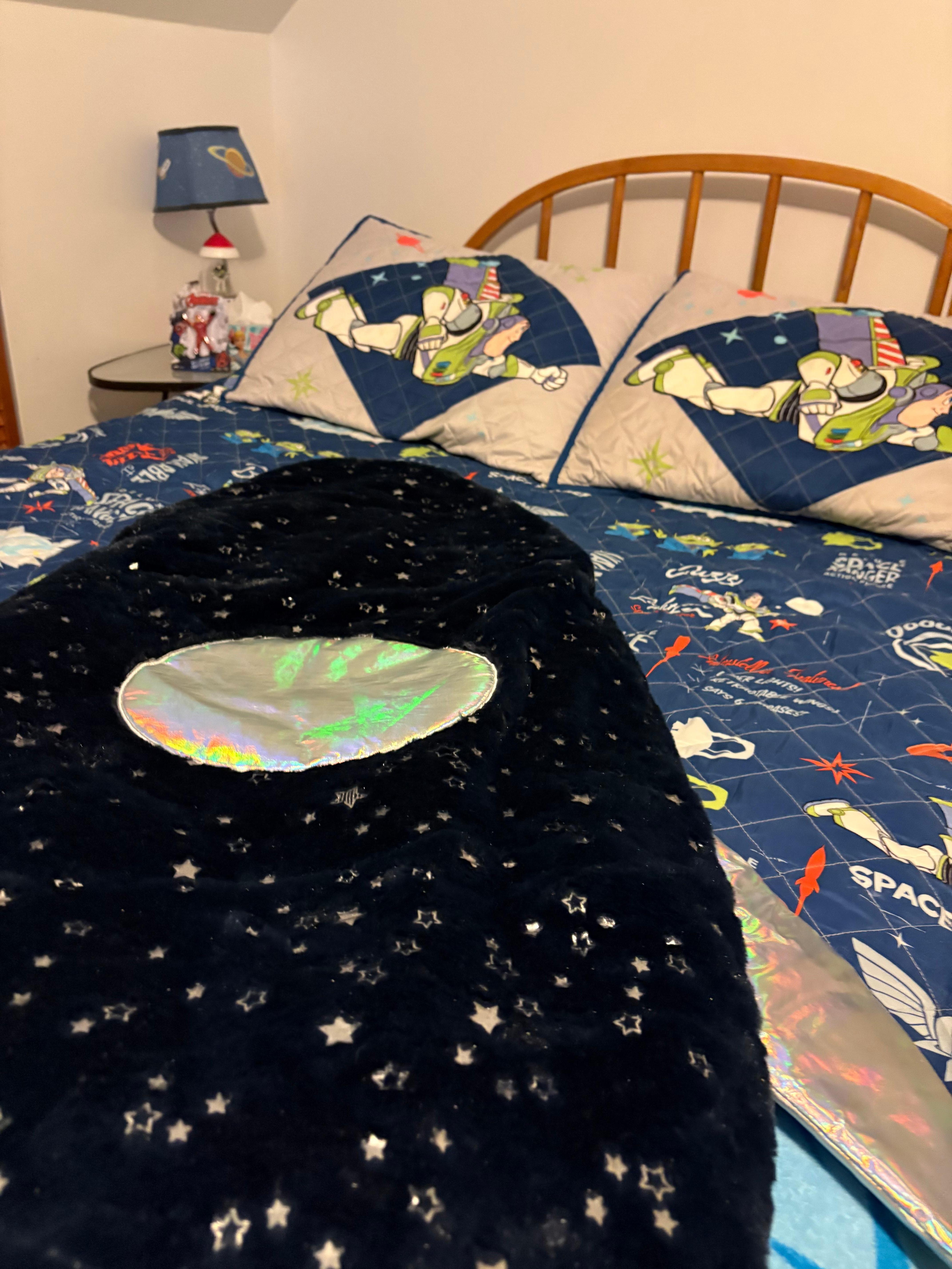 My son loved his room, too! Lots of fun toys on the shelves, his favorite were the old school handled arcade games. 