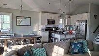 A magnificent kitchen fully-stocked with all the dishware and tools you'll need to make a delicious homemade meal! We made pizzas, pasta, and pie while we were on vacation! All tasted amazing!